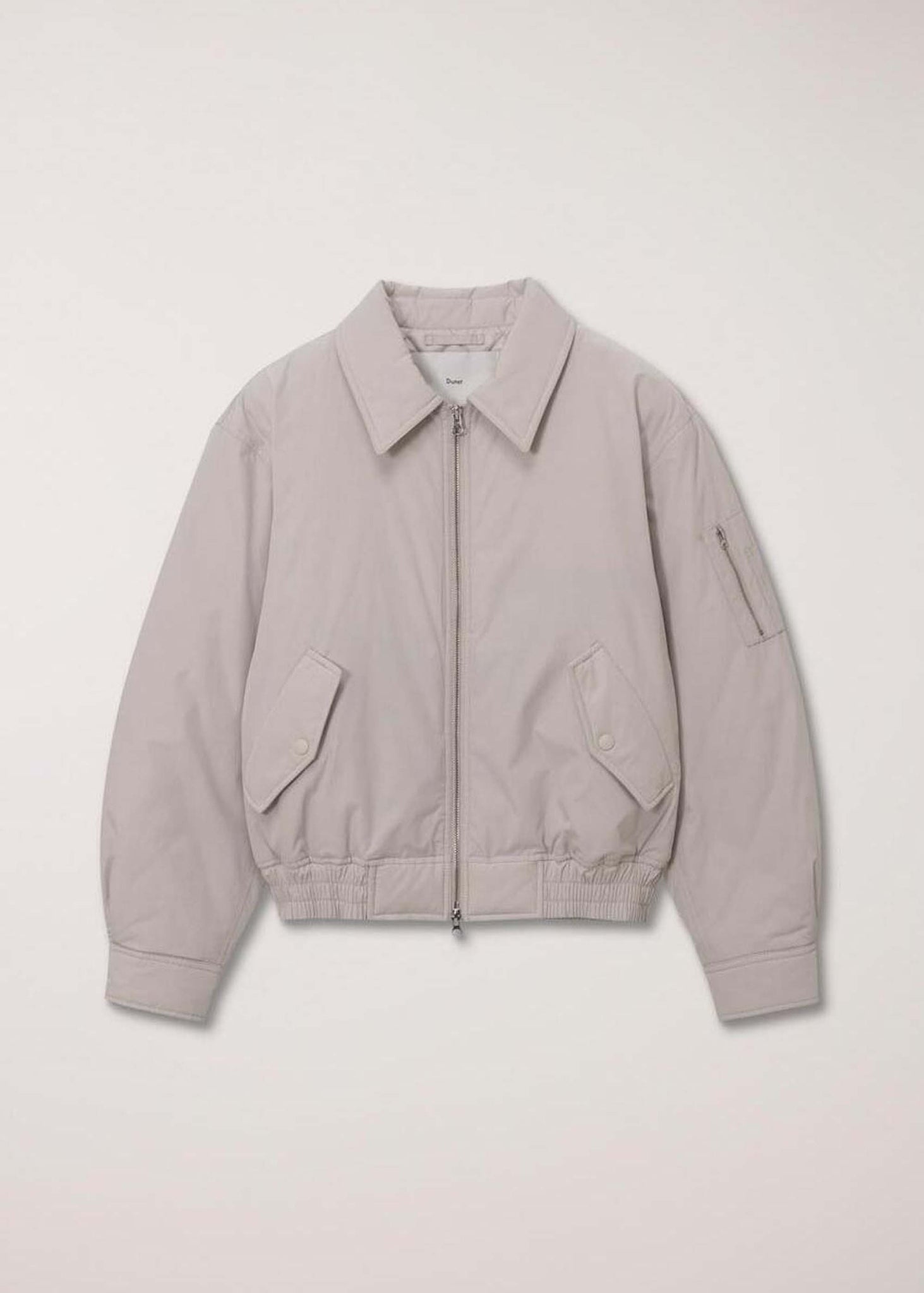 Beige Puffed Bomber Jacket