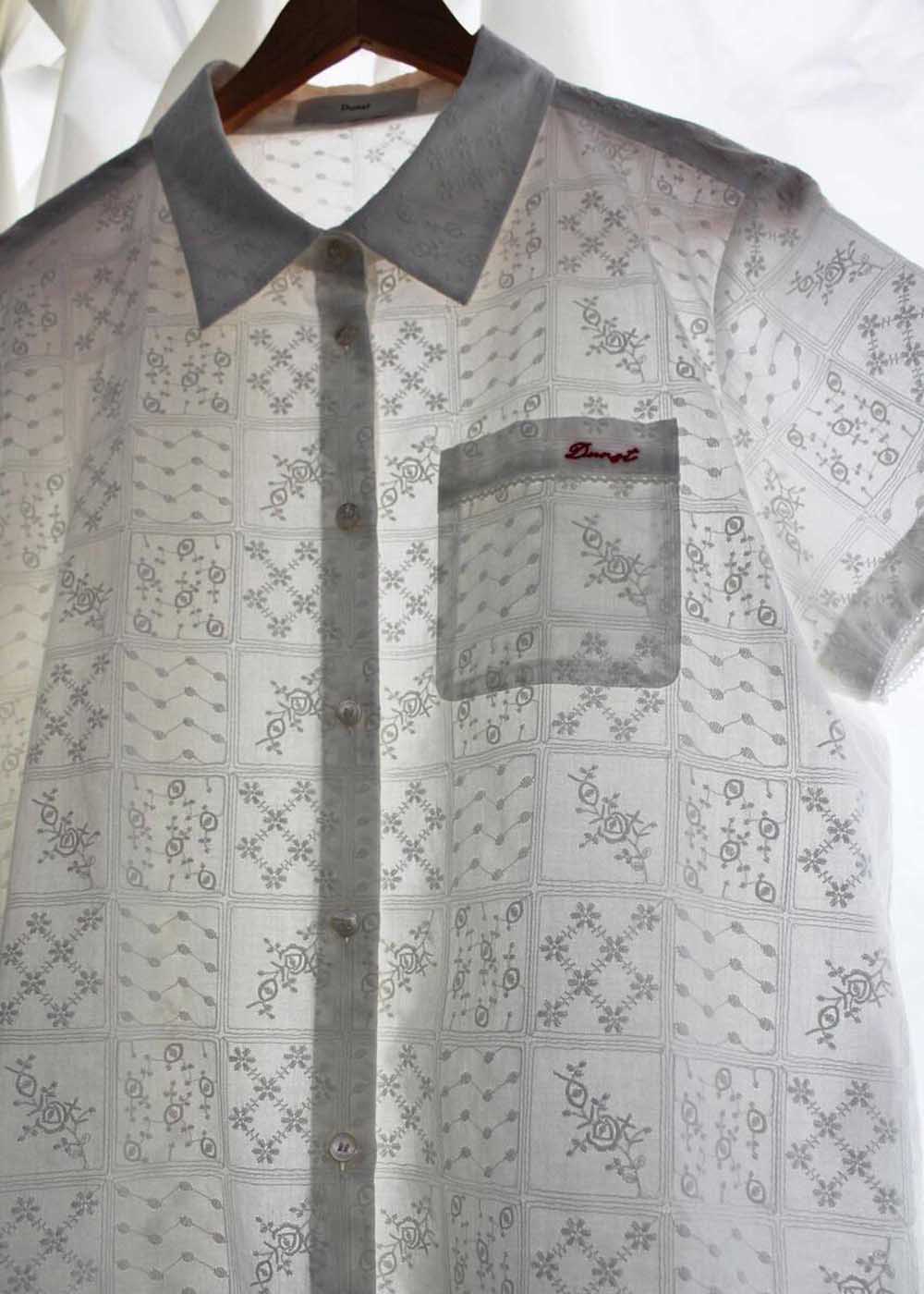 White Shortsleeve Lace Shirt