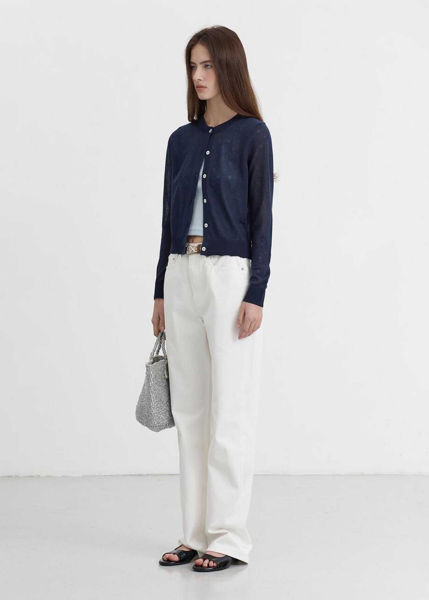 White Straight-Cut Jeans