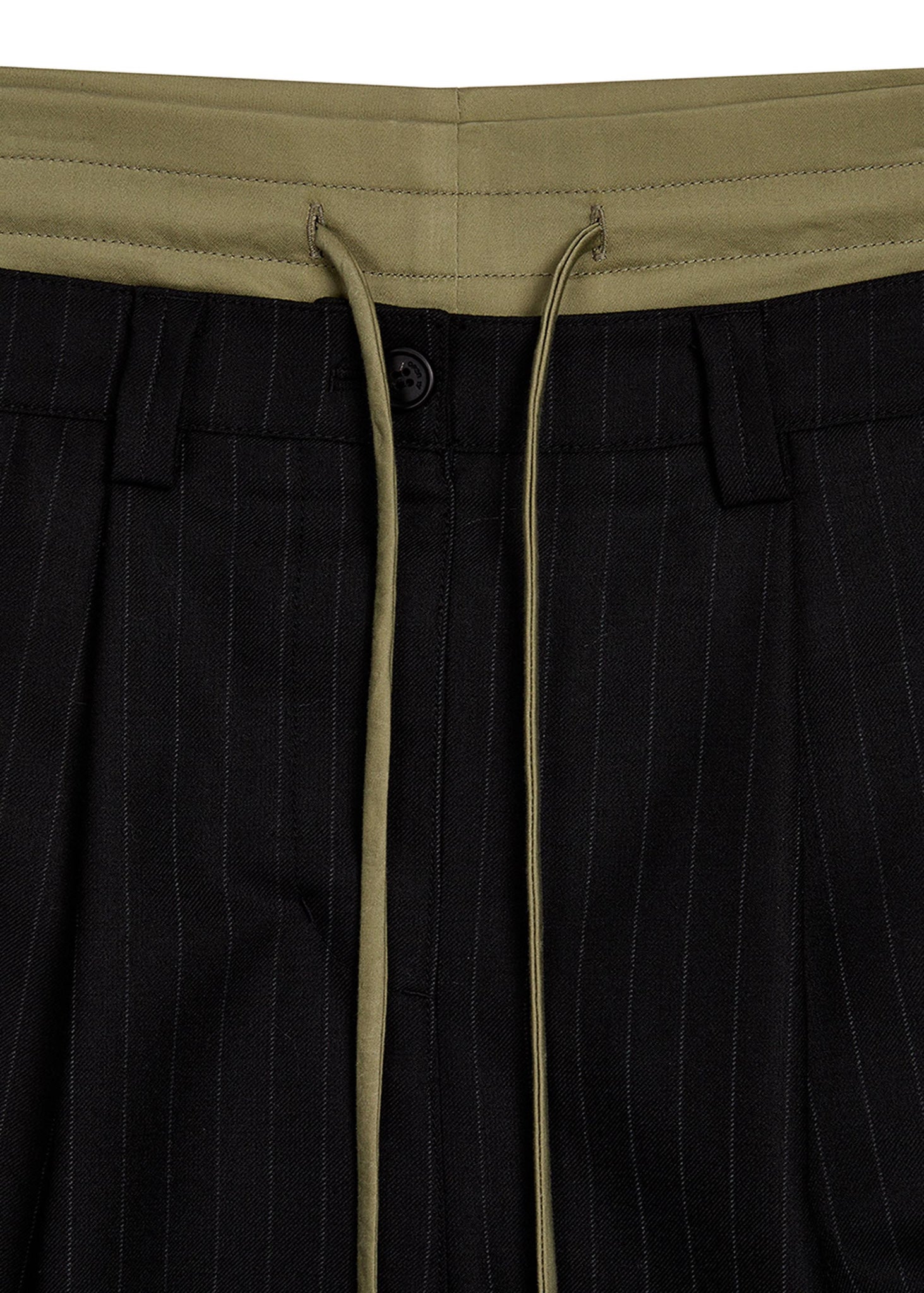 Black and Khaki Relaxed Faux Trousers