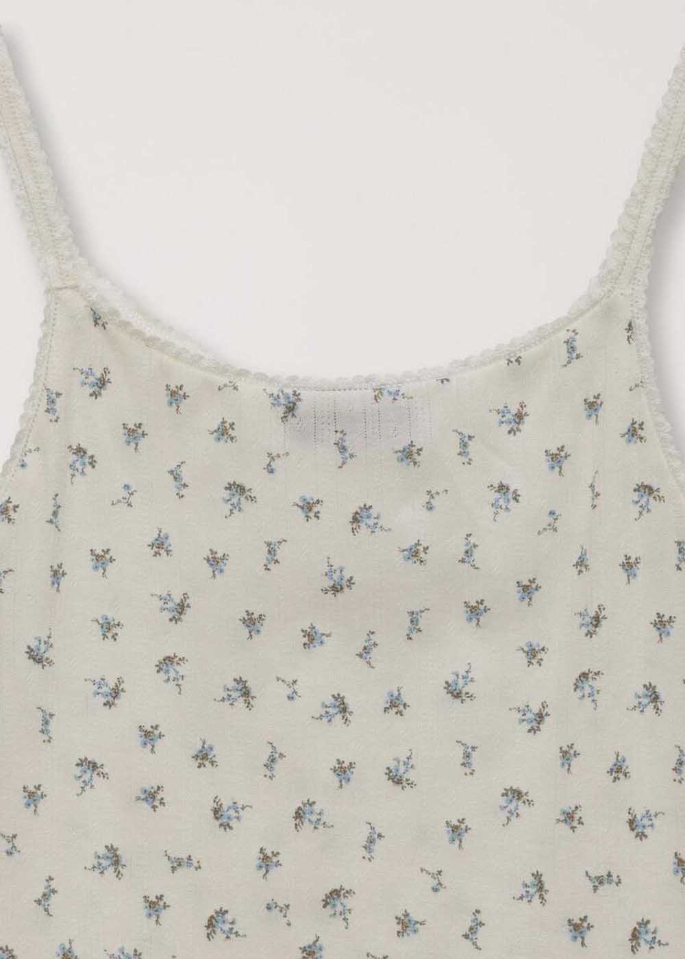 Off-White Pointelle Floral Camisole