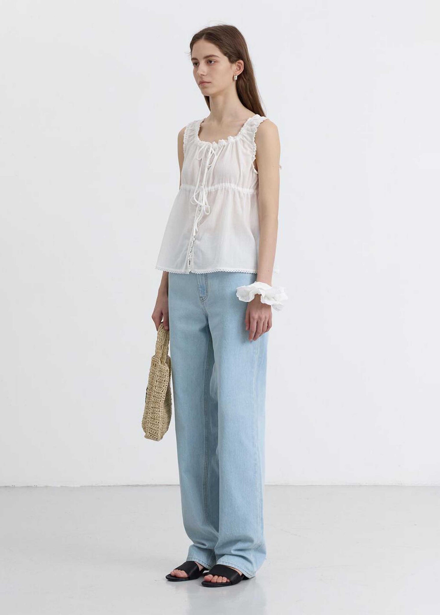 Light Blue Straight-Cut Jeans