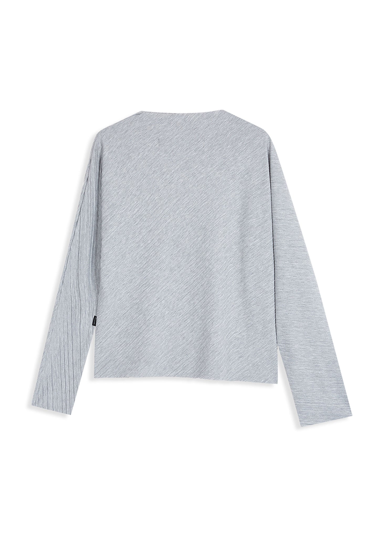 Grey Bias Pleated Longsleeve T-Shirt