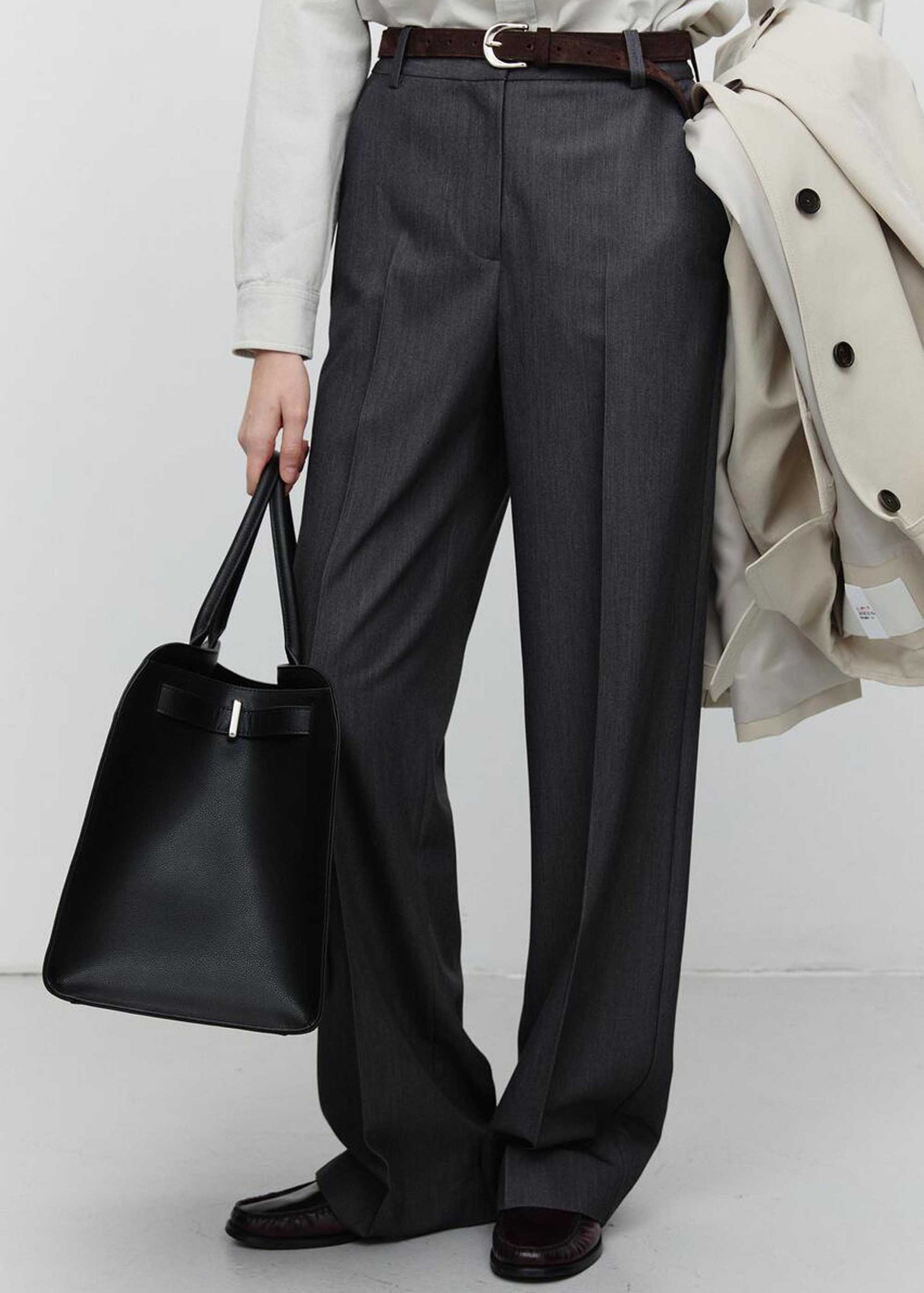 Dark Grey Straight Trouser