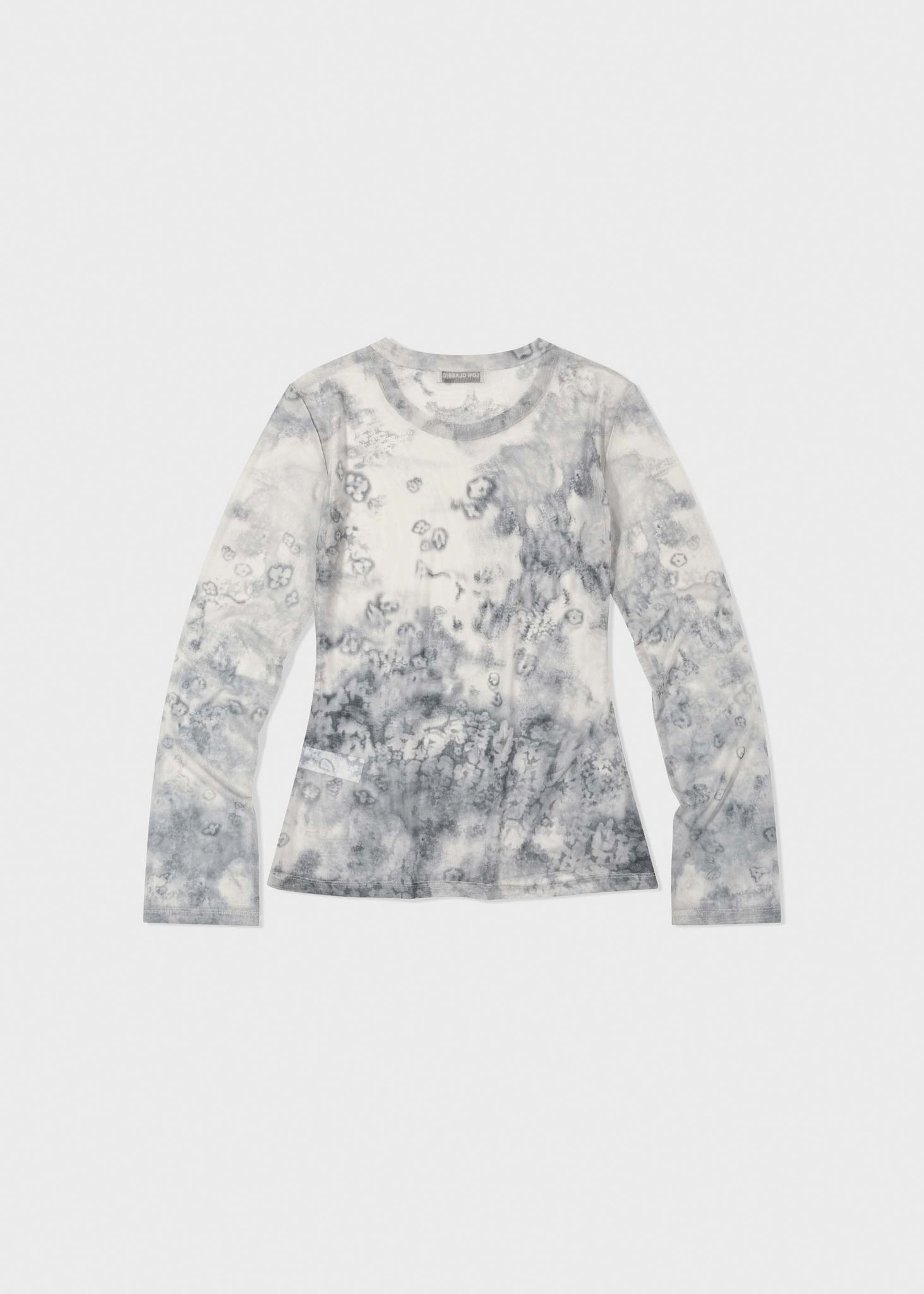 Grey Floral Print Longsleeve T-Shirt