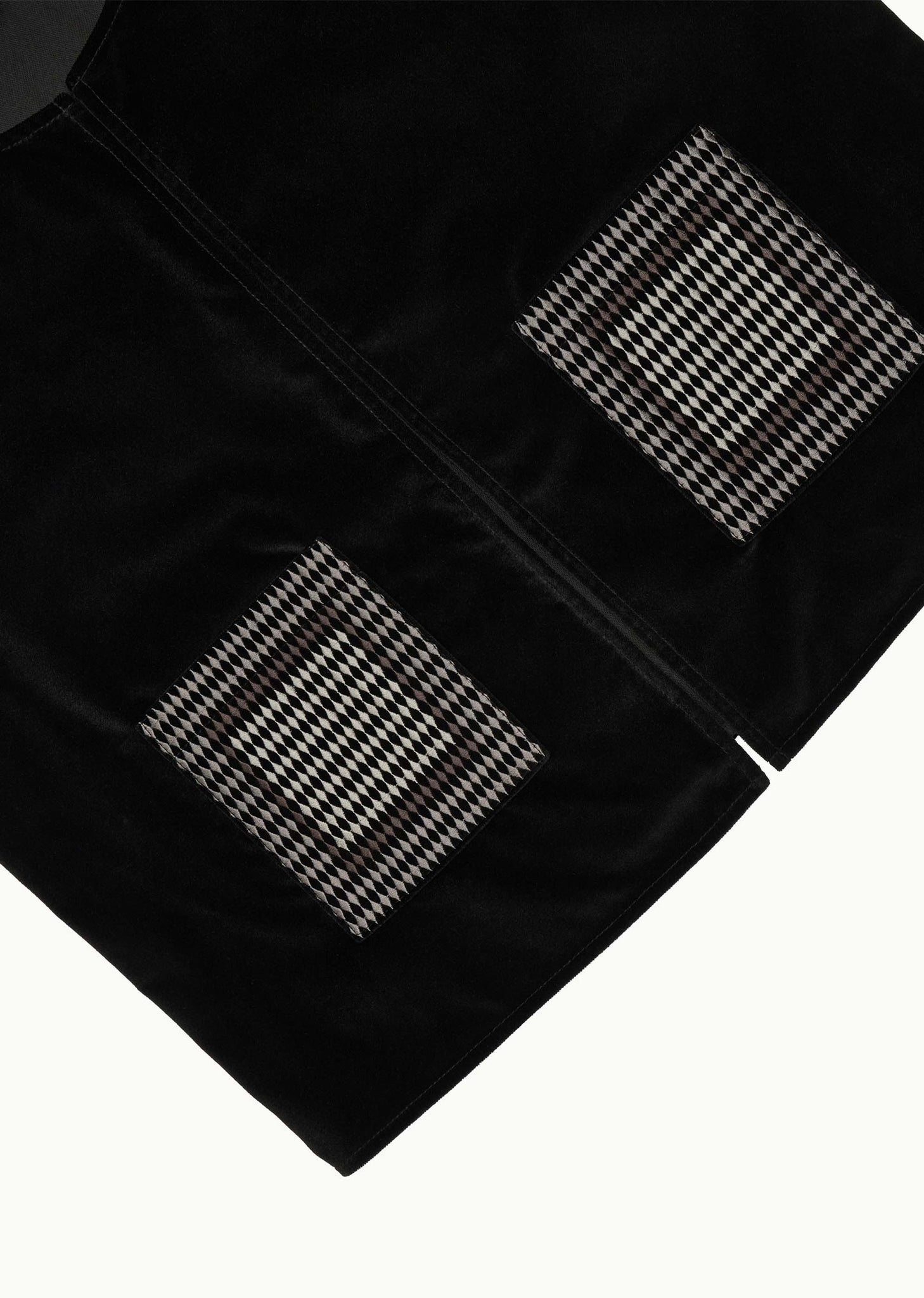 Black Embroidered Velvet Vest