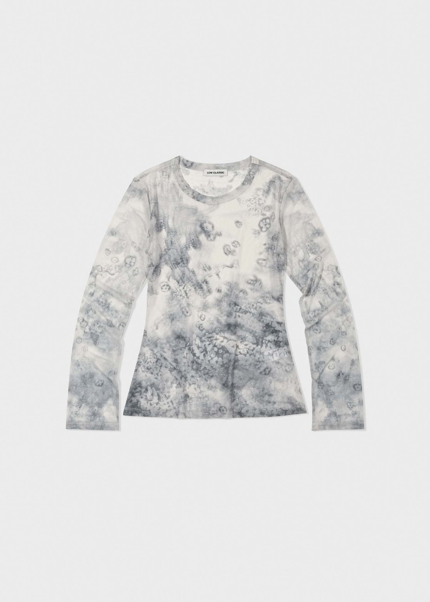 Grey Floral Print Longsleeve T-Shirt