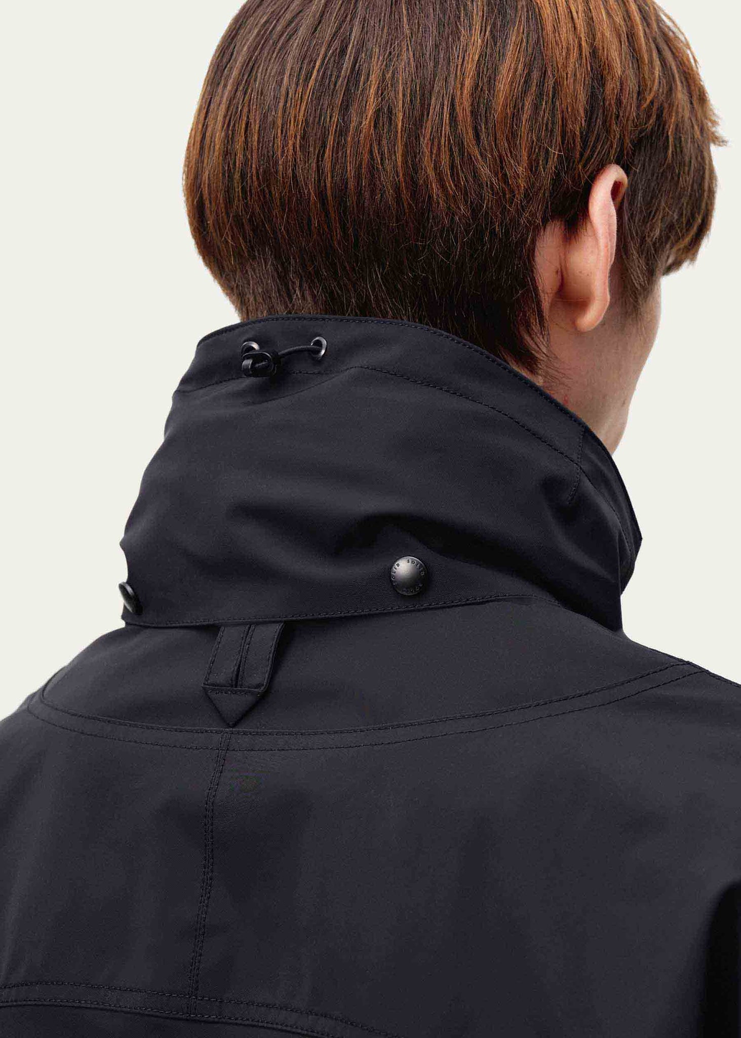 Black Stand Collar Shell Jacket