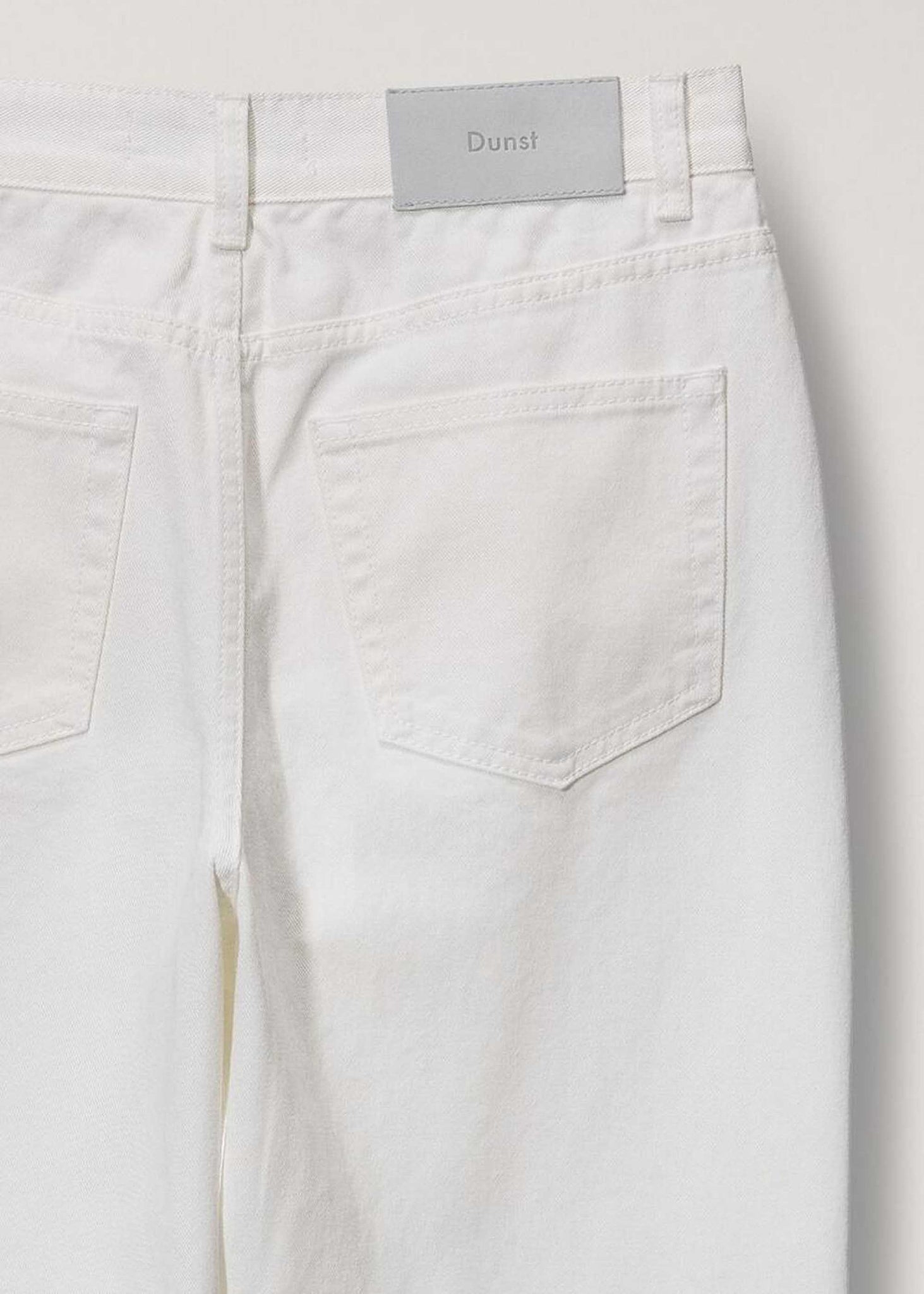 White Straight-Cut Jeans
