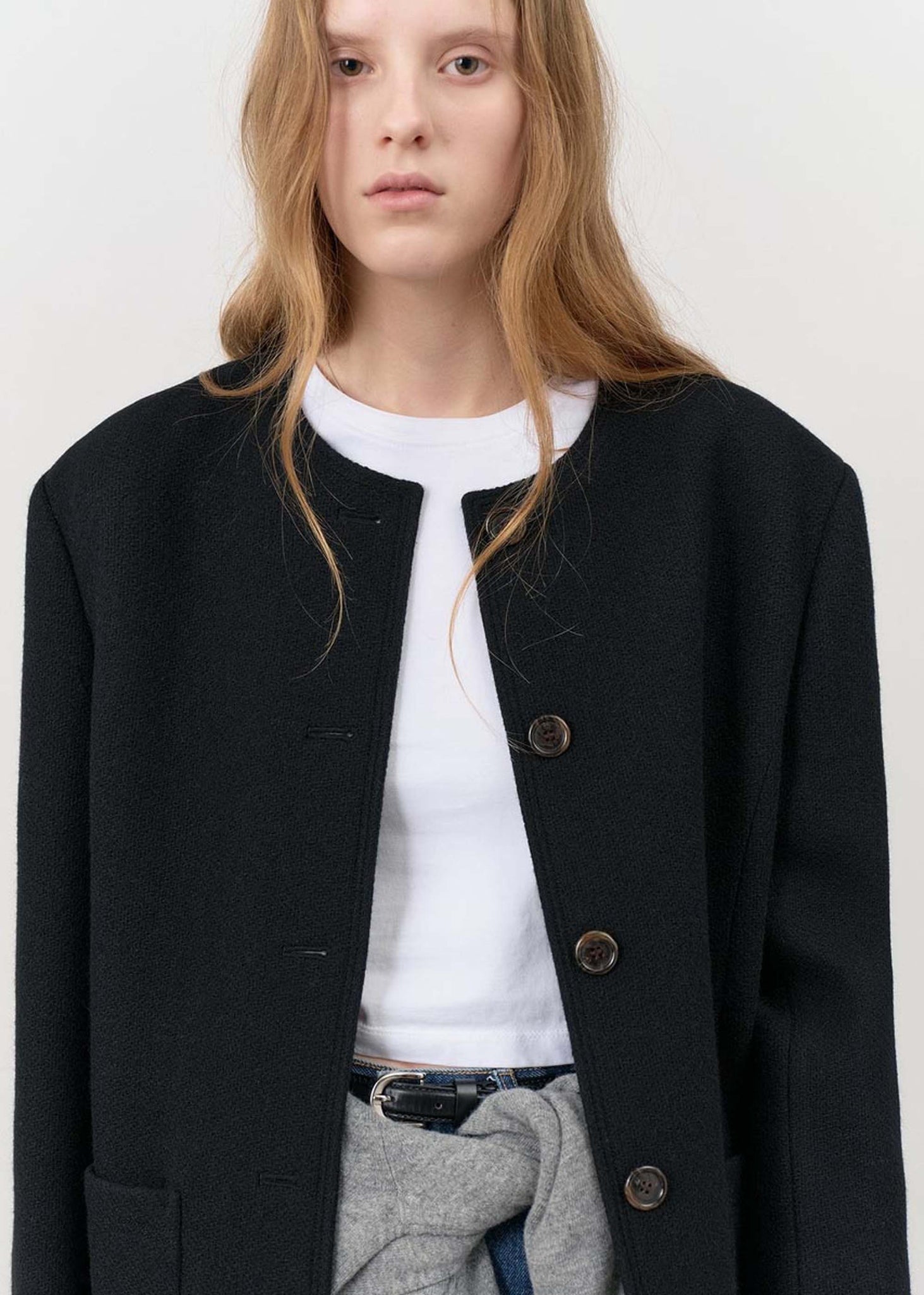 Black Collarless Jacket