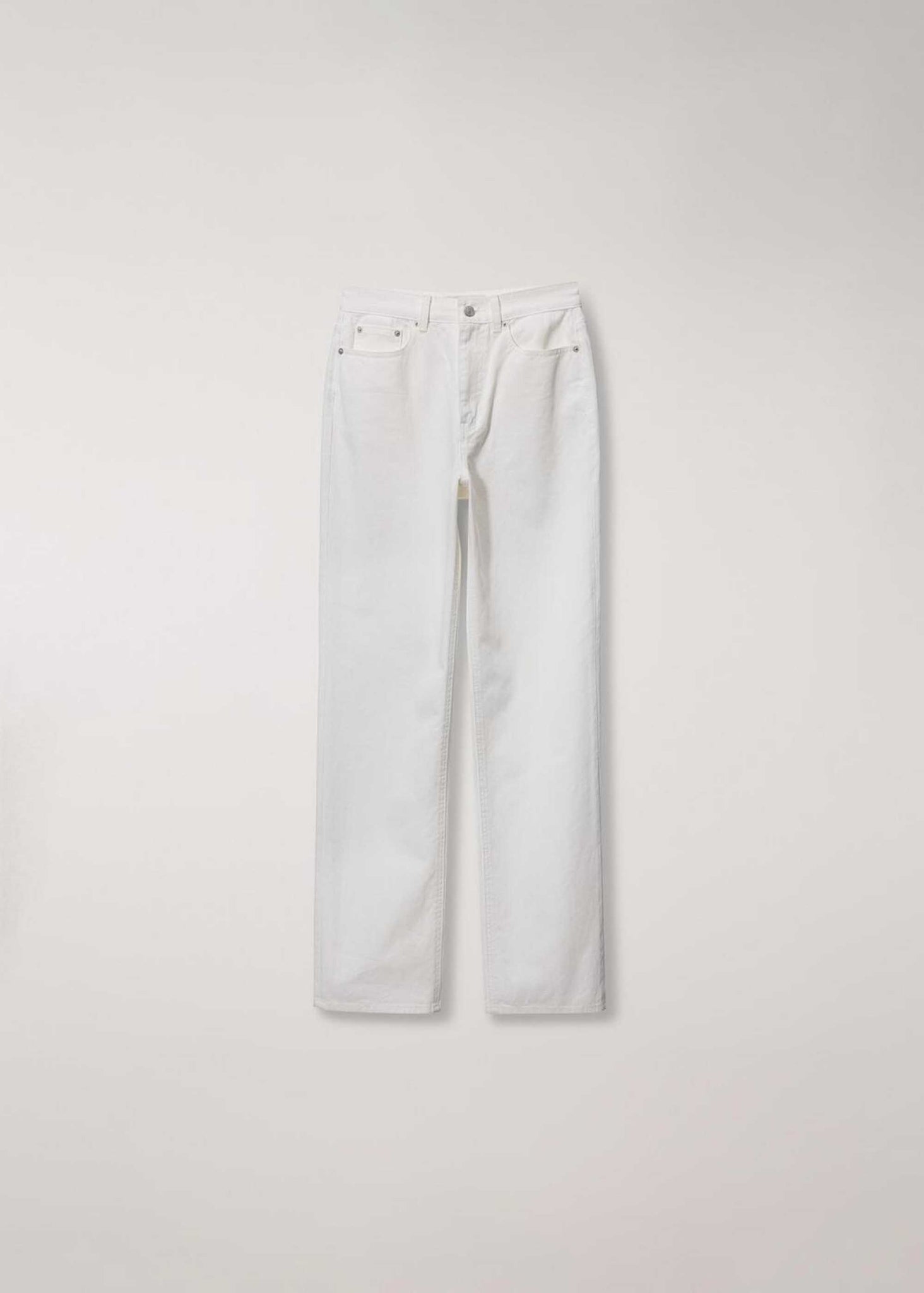 White Straight-Cut Jeans