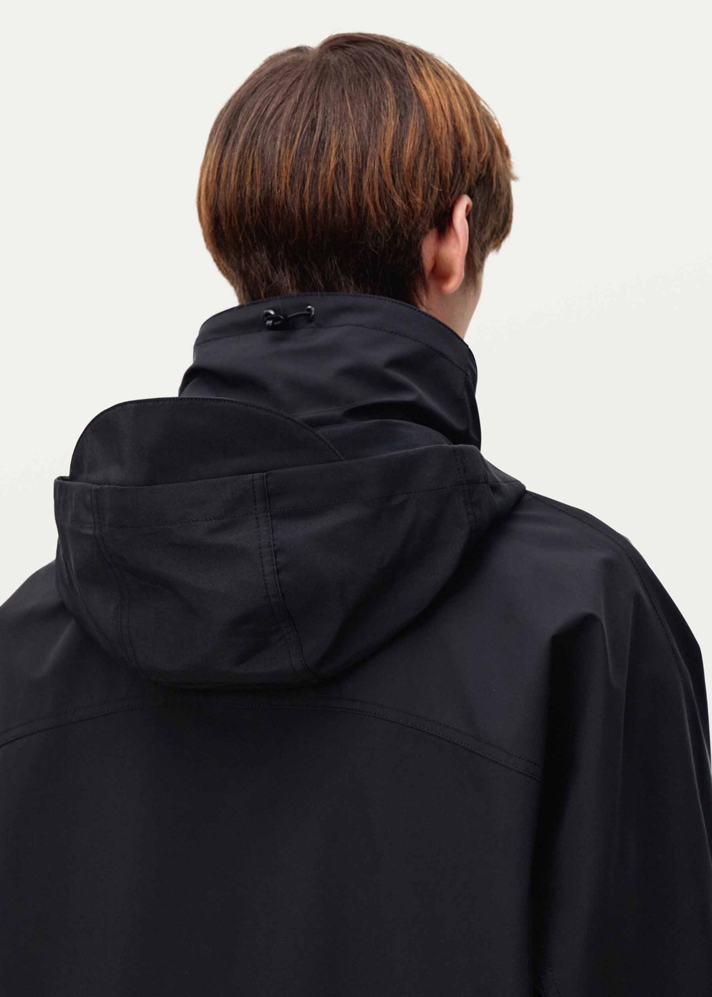 Black Stand Collar Shell Jacket