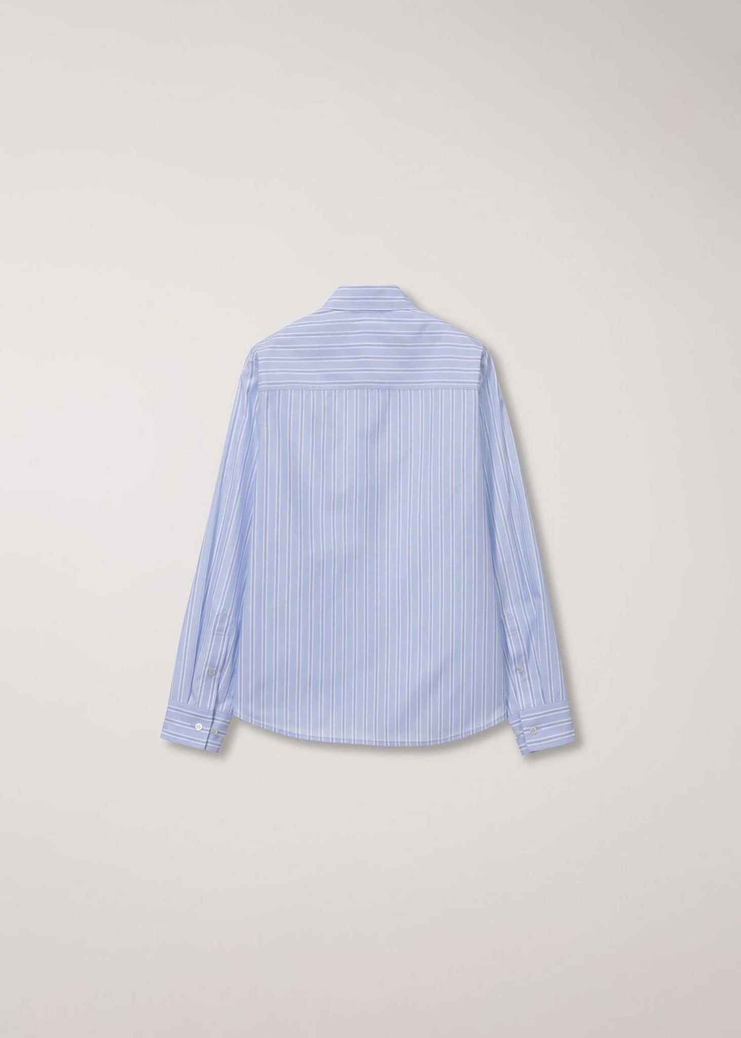Blue Striped Two-Way Button-Up Shirt