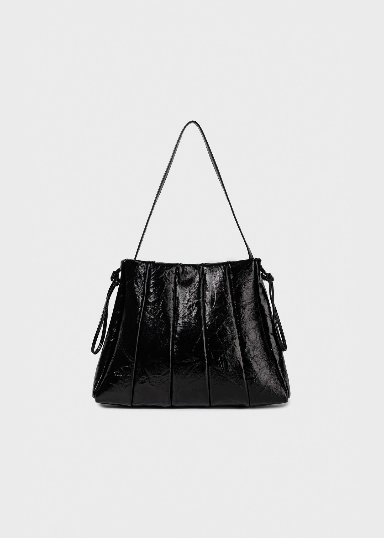 Black Crinkled Shoulder Bag