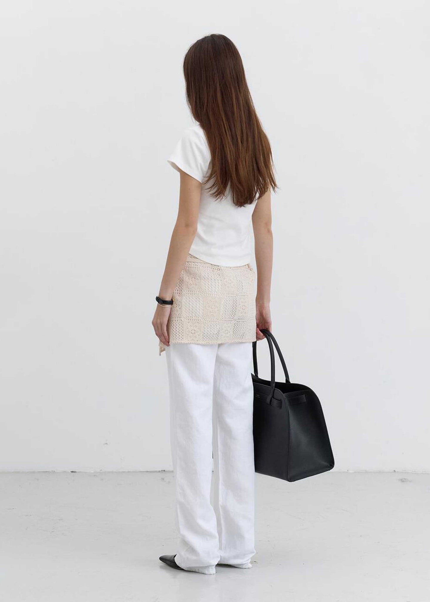 White Crescent Hem Mini T-Shirt