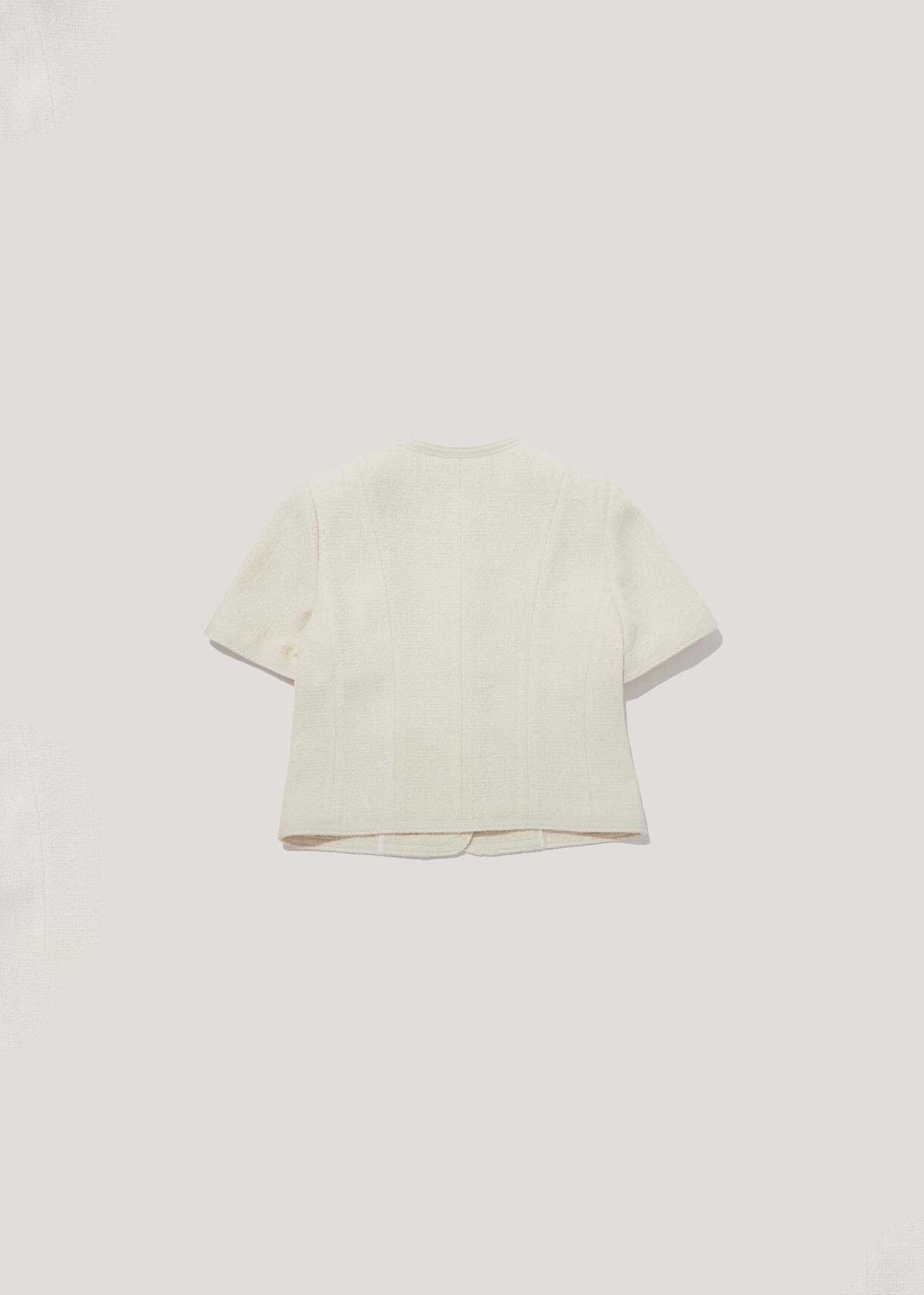 Beige Shortsleeve Tweed Jacket