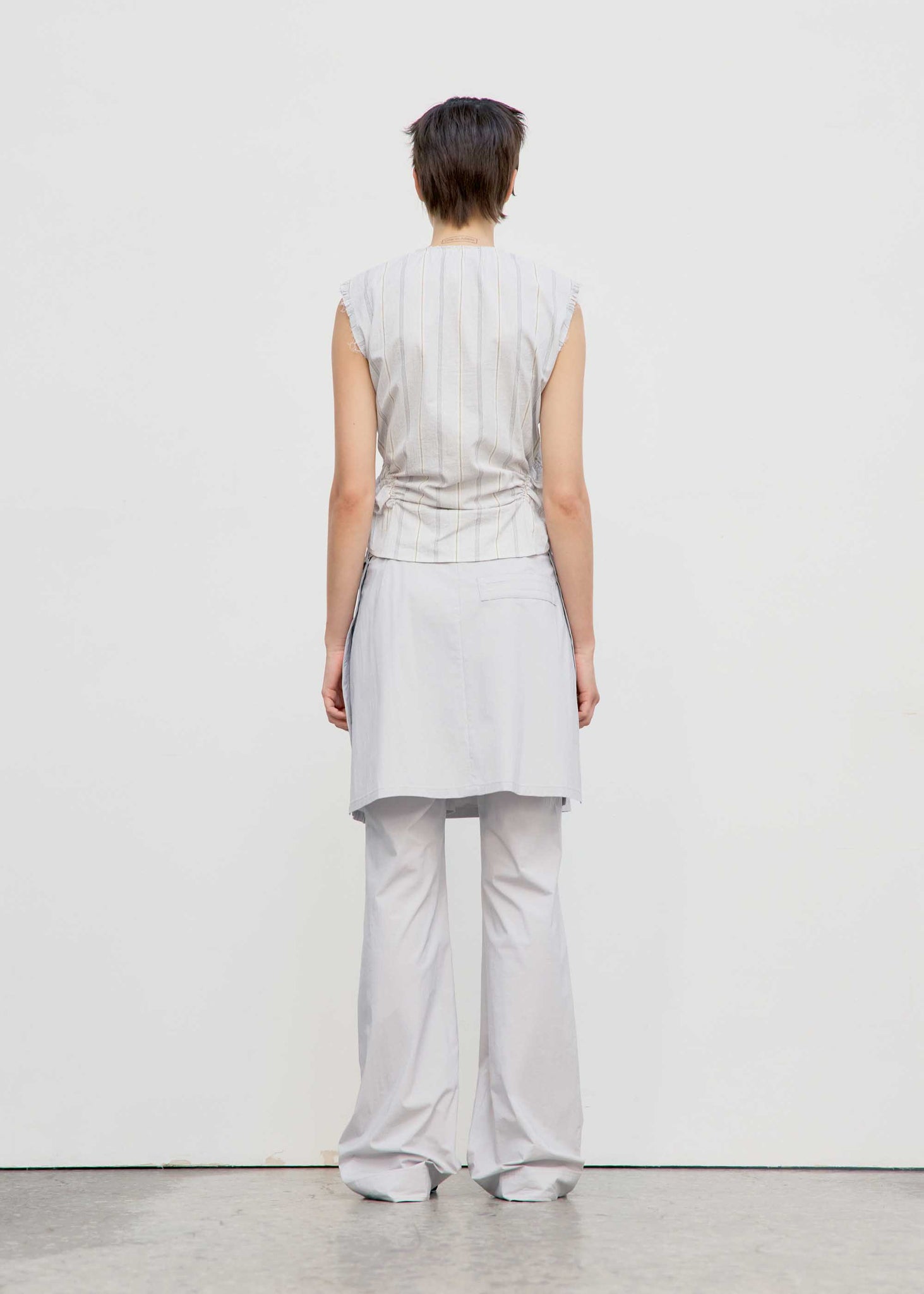 Light Grey Ruffled Vest