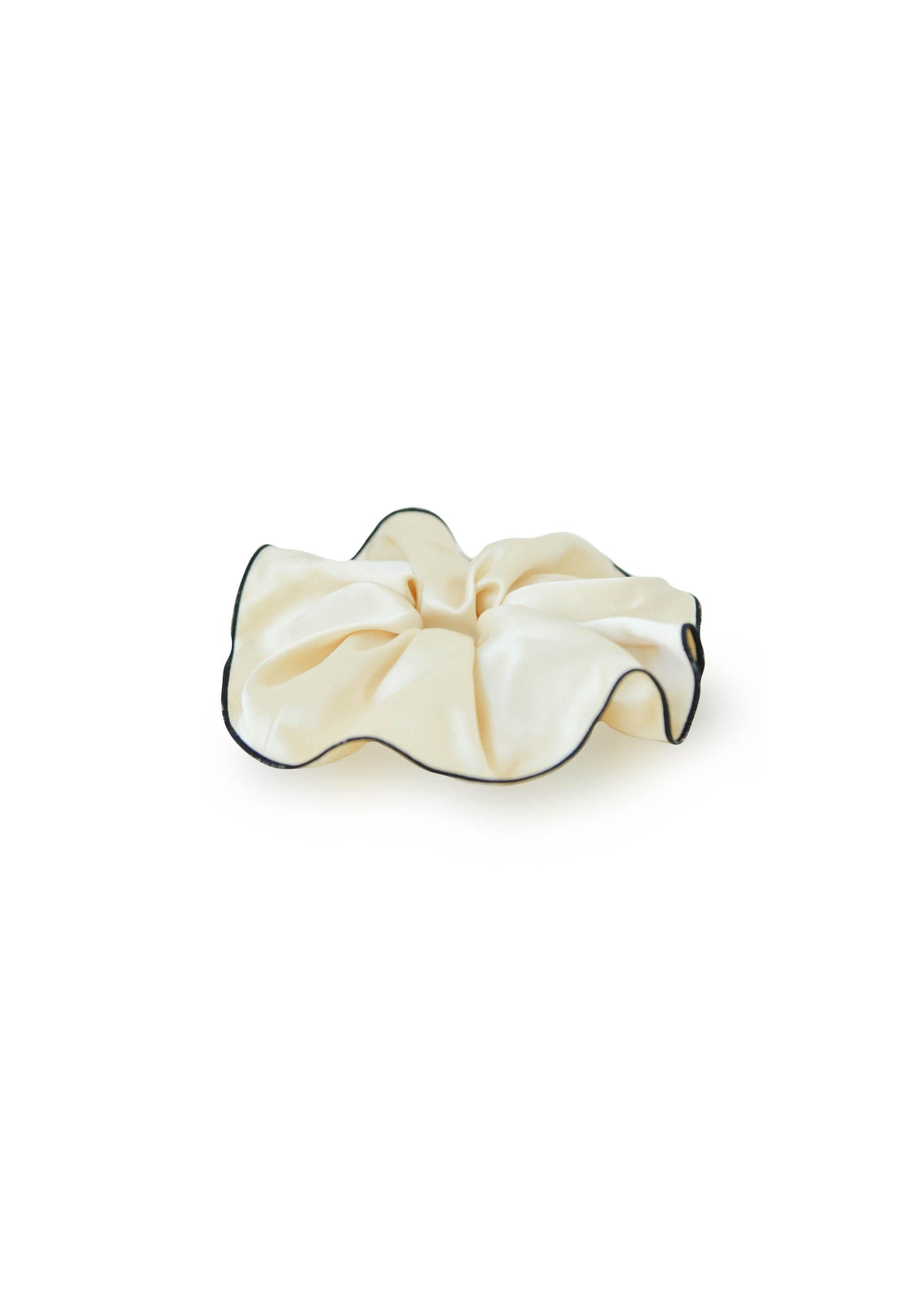 Beige Satin Silk Hair Tie