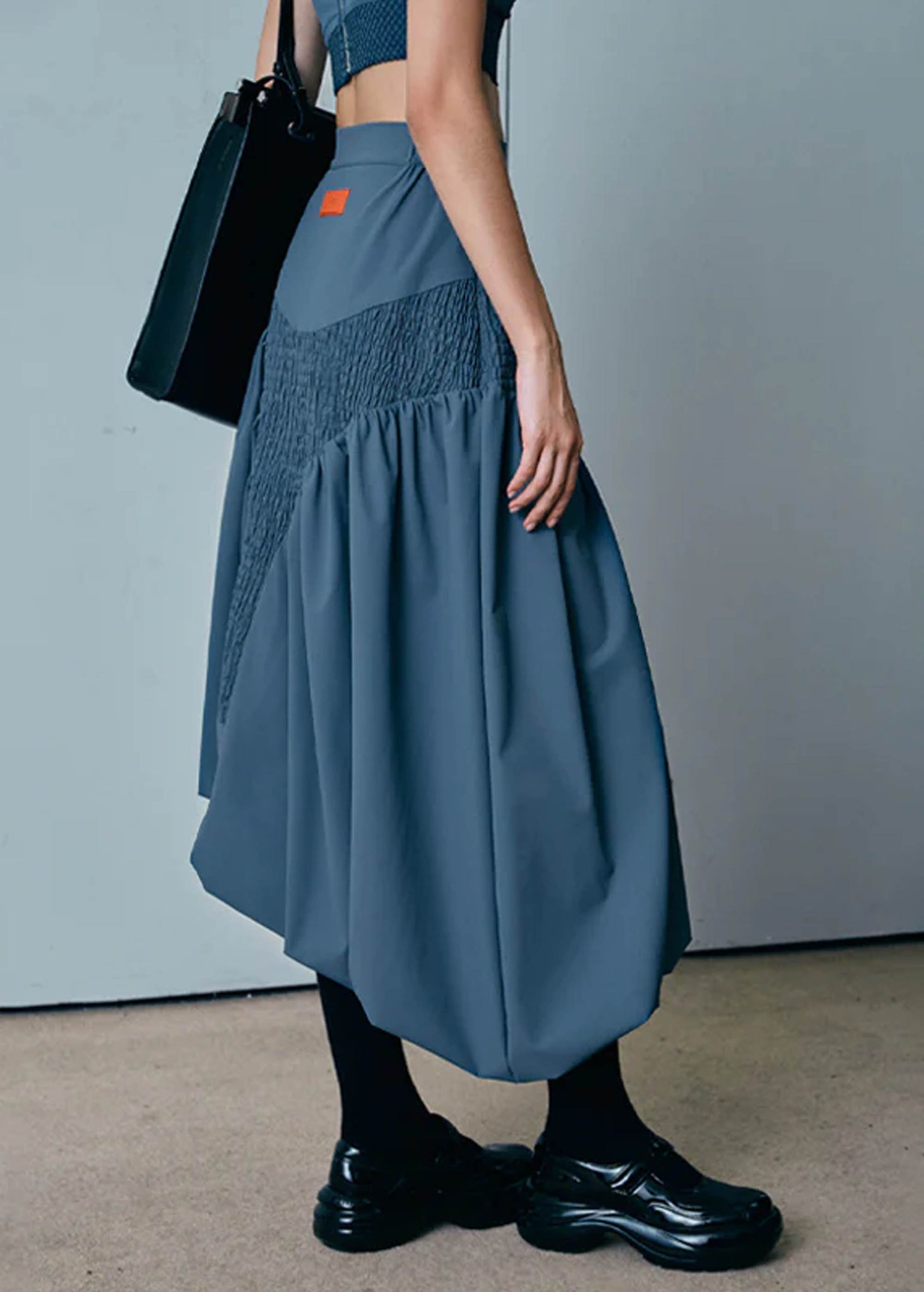 Blue Asymmetric Skirt - 157Moments