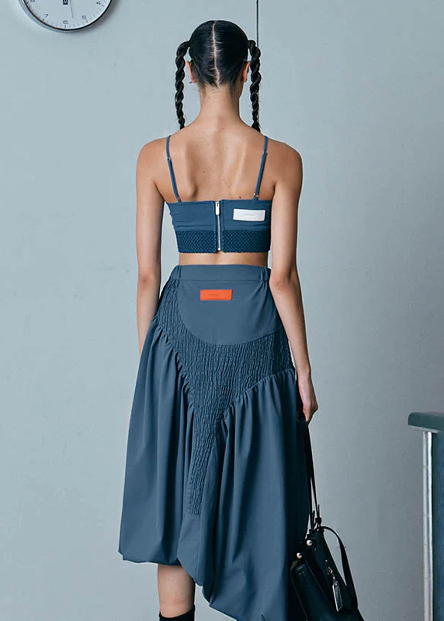 Blue Asymmetric Skirt - 157Moments