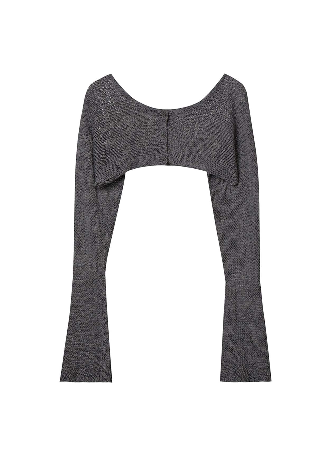 Gray Cropped Cardigan - 157Moments
