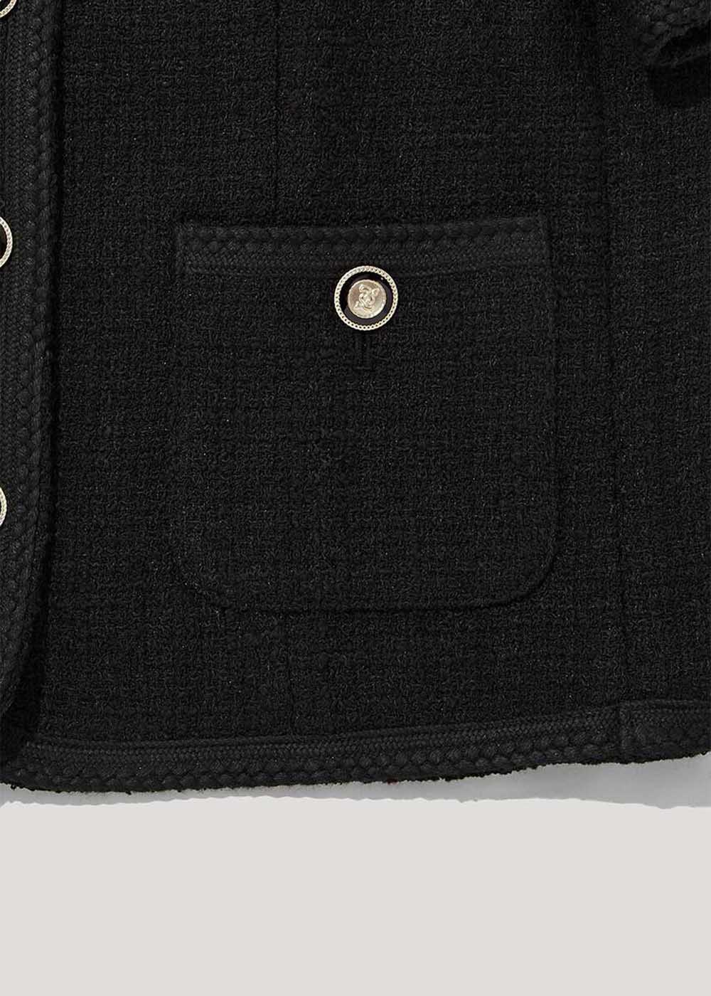 Black Shortsleeve Tweed Jacket