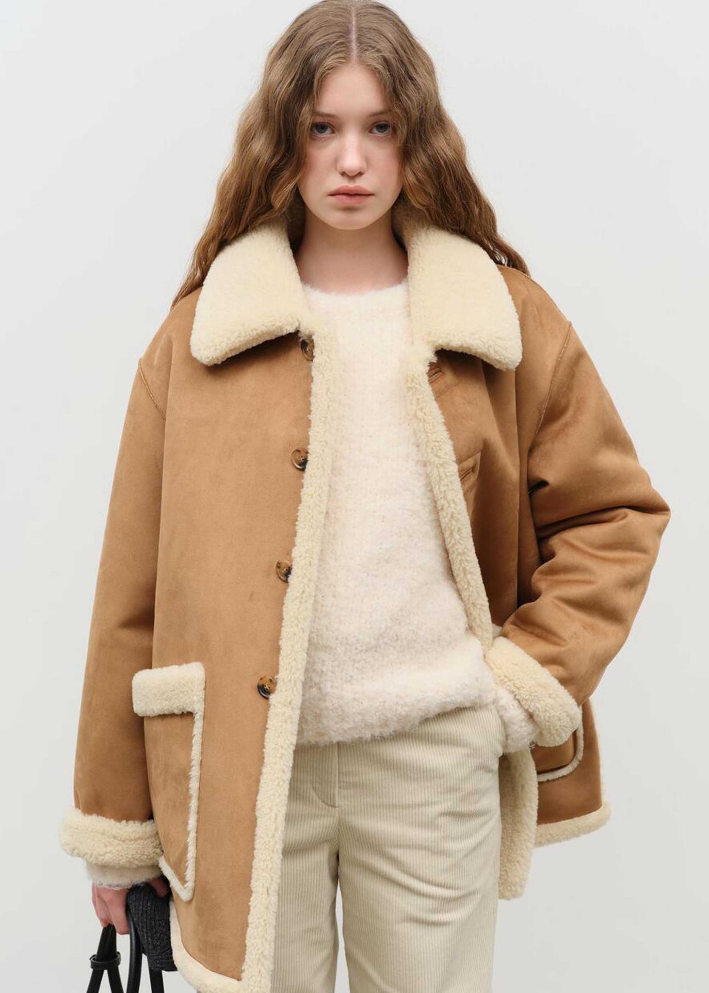 Brown Reversible Shearling Jacket