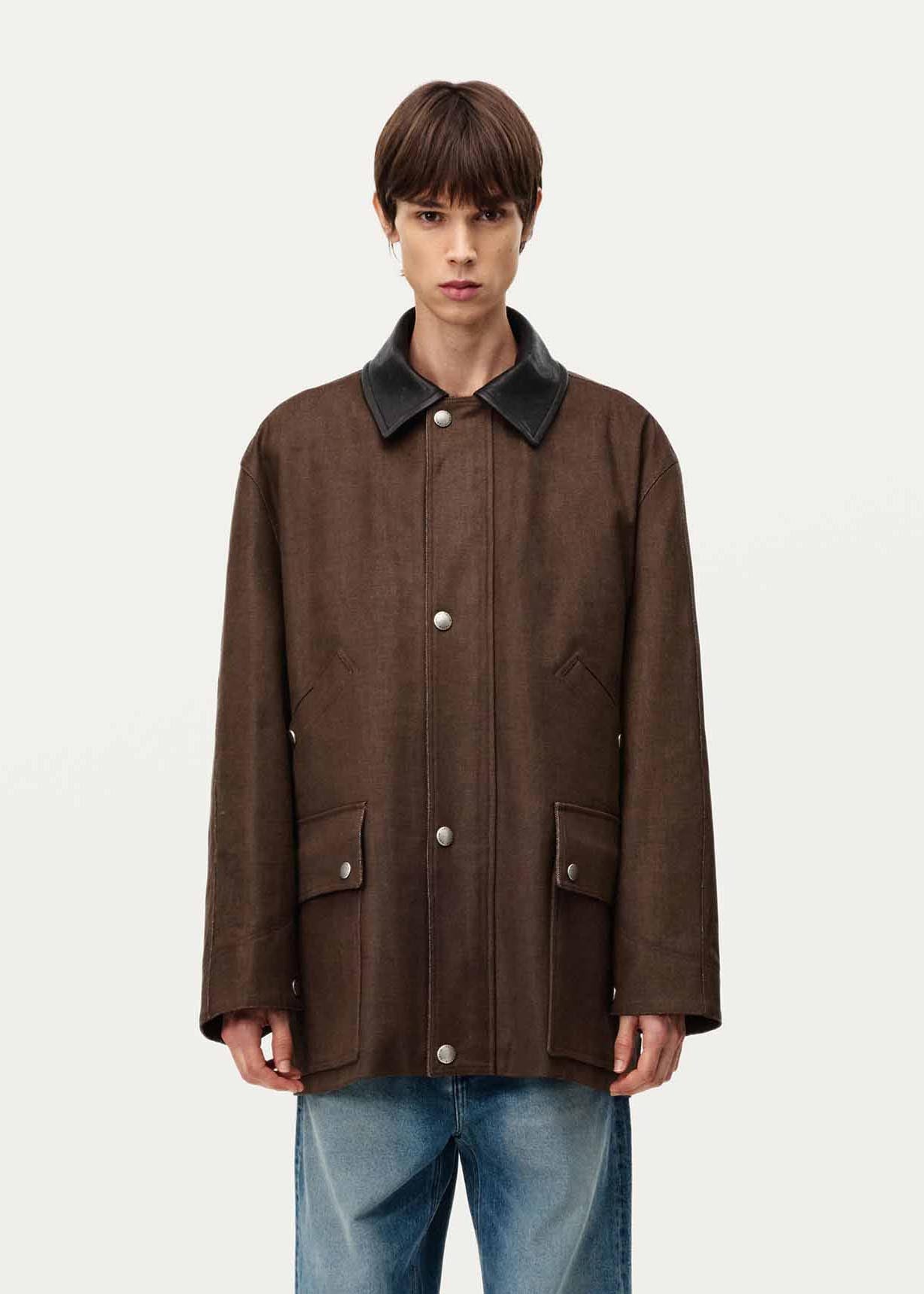 Brown Multi-pocket Worker Jacket