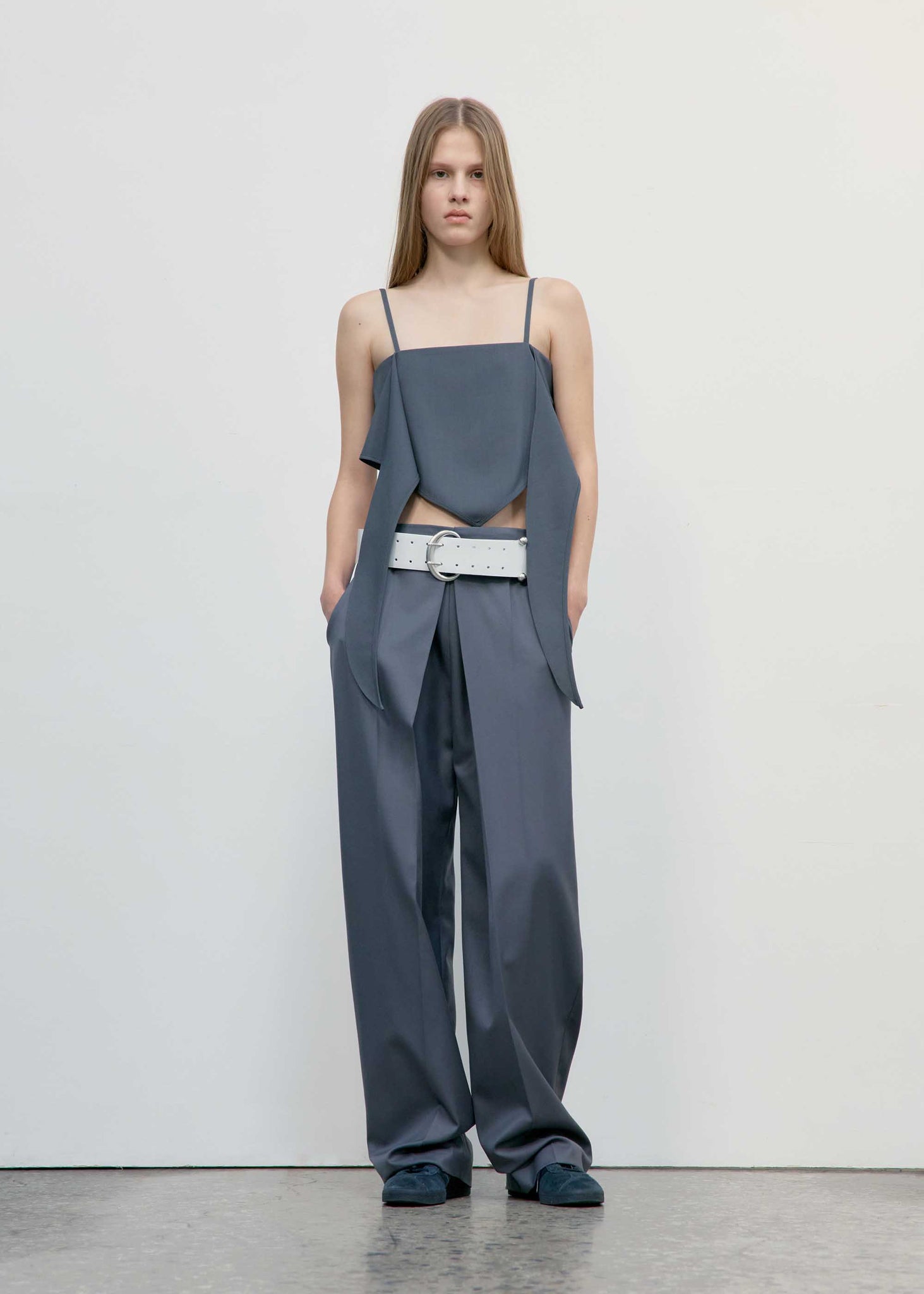 Grey Draped Camisole Top