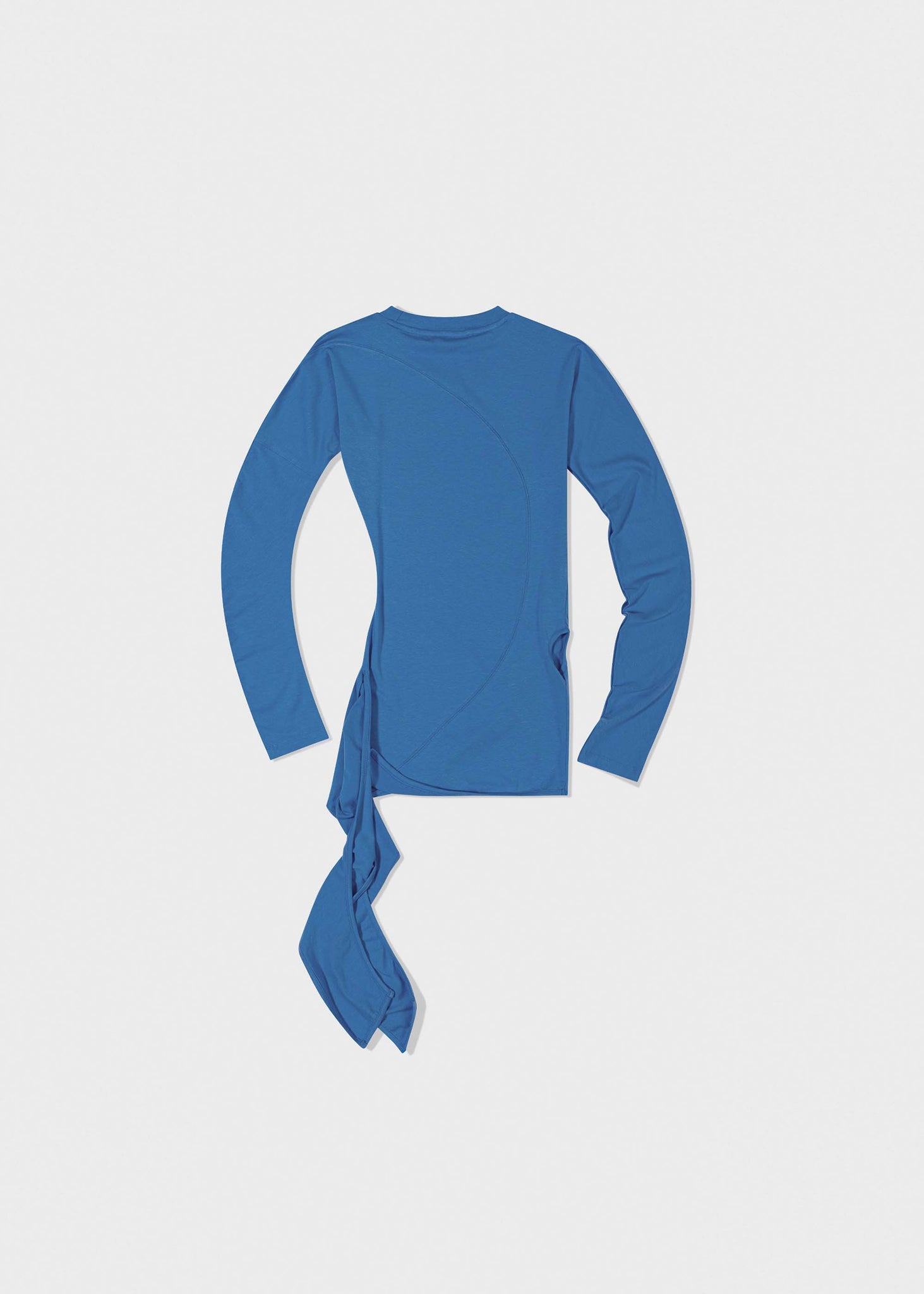 Blue Wrap Trim Longsleeve Top