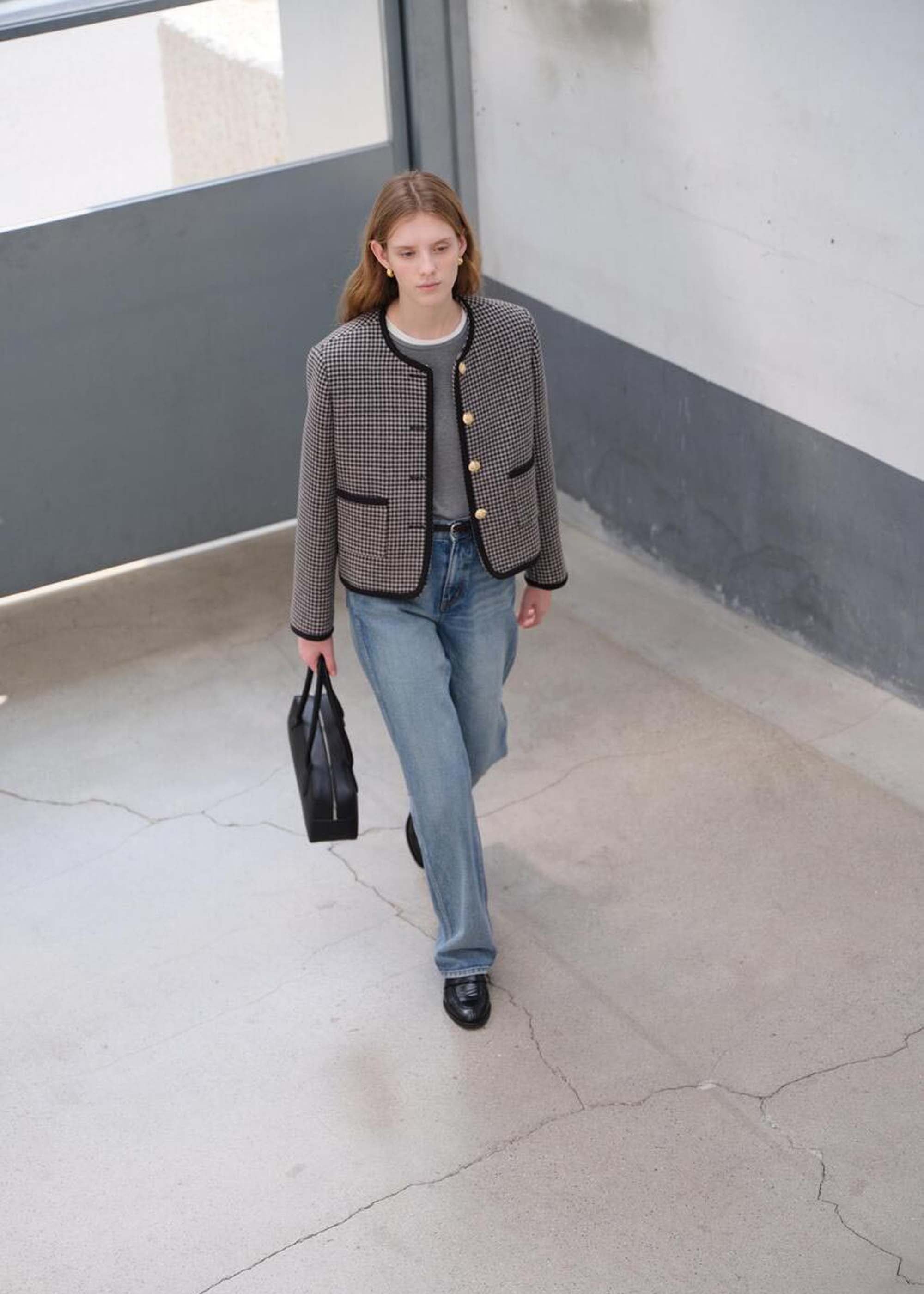 【Dunst】COLLARLESS TWEED JACKET★人気 Dunst Oversized Collarless Tweed Jacket, Unisex - Bergdorf