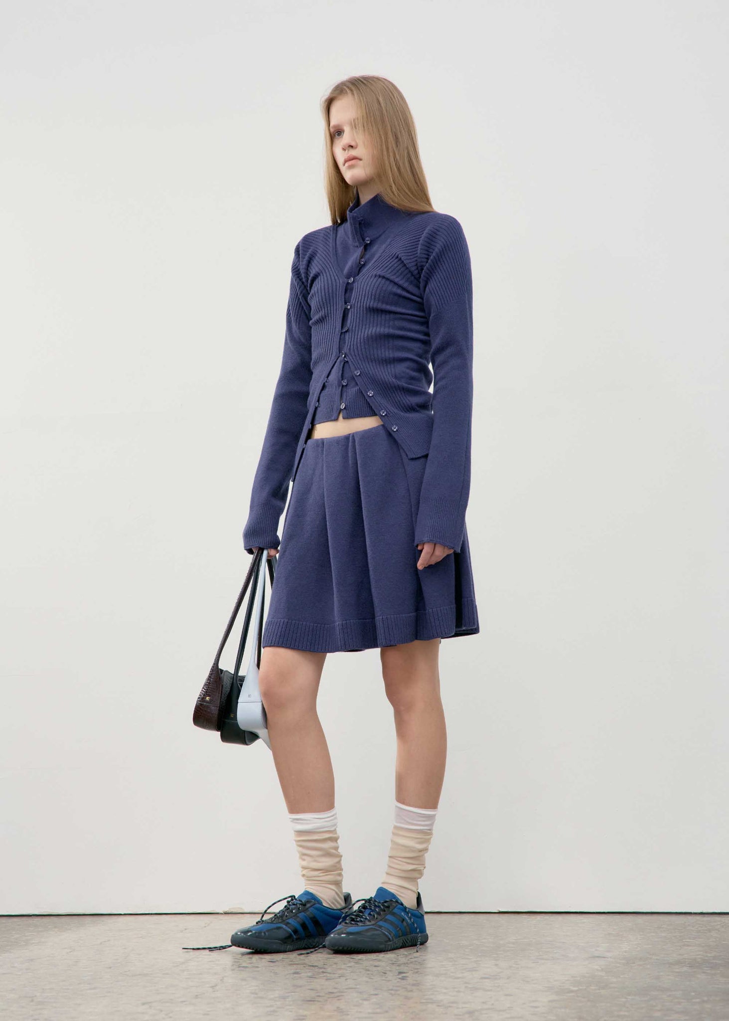 Navy V-Neck Knit Cardigan