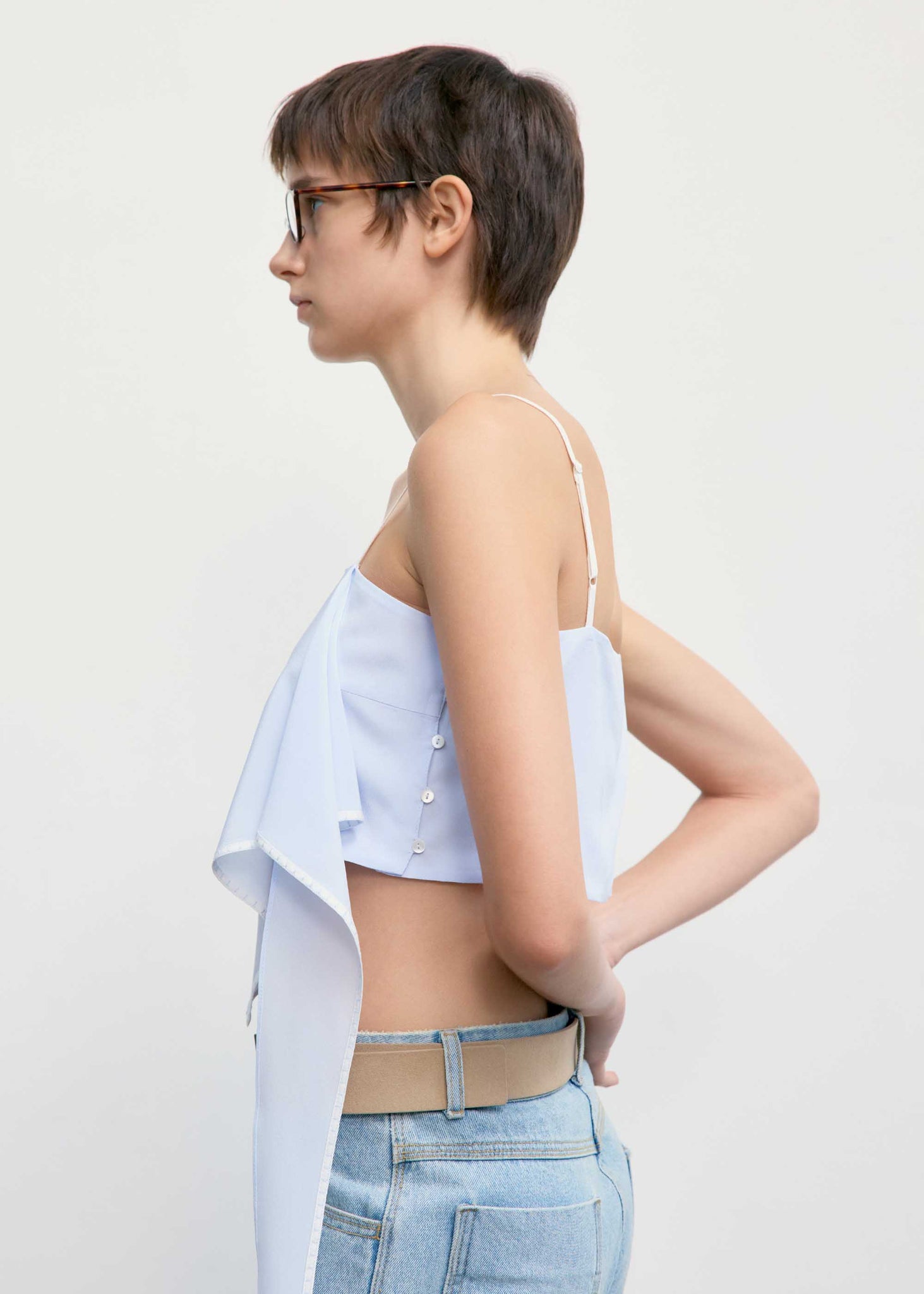 Light Blue Draped Camisole Top