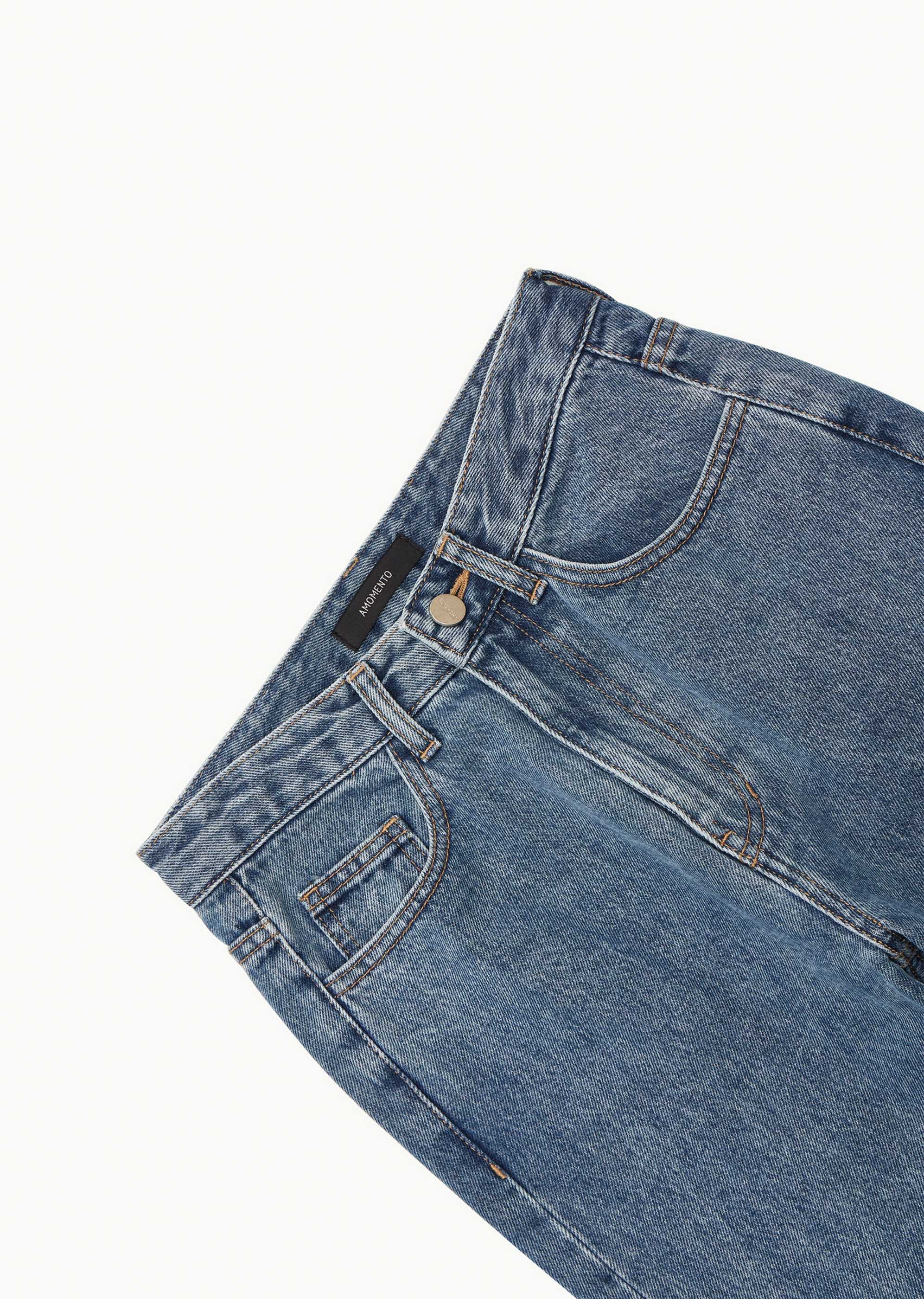 Mid Blue Straight Fit Denim Pants – 157Moments