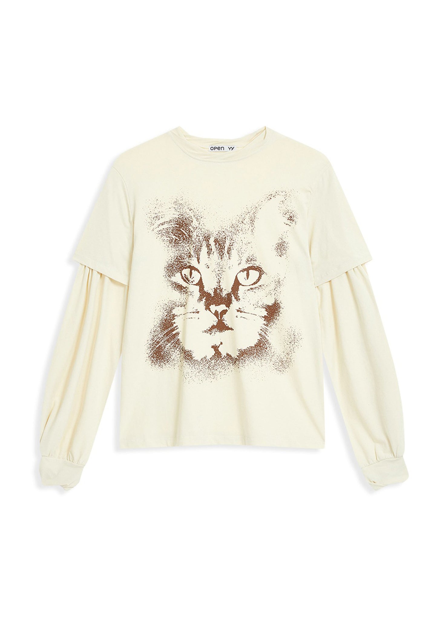 Cream Layered Kitty T-Shirt