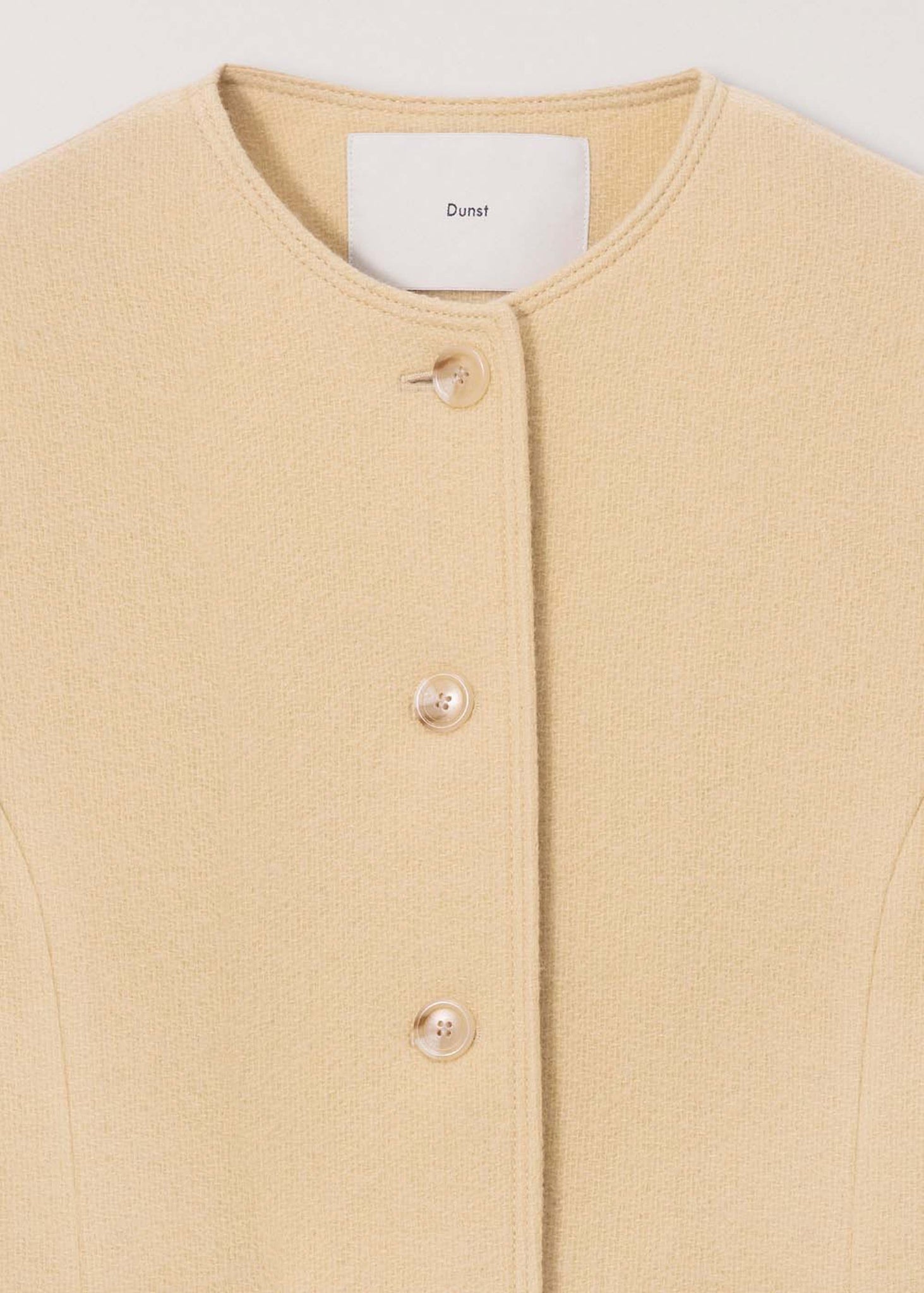 Pale Yellow Collarless Jacket