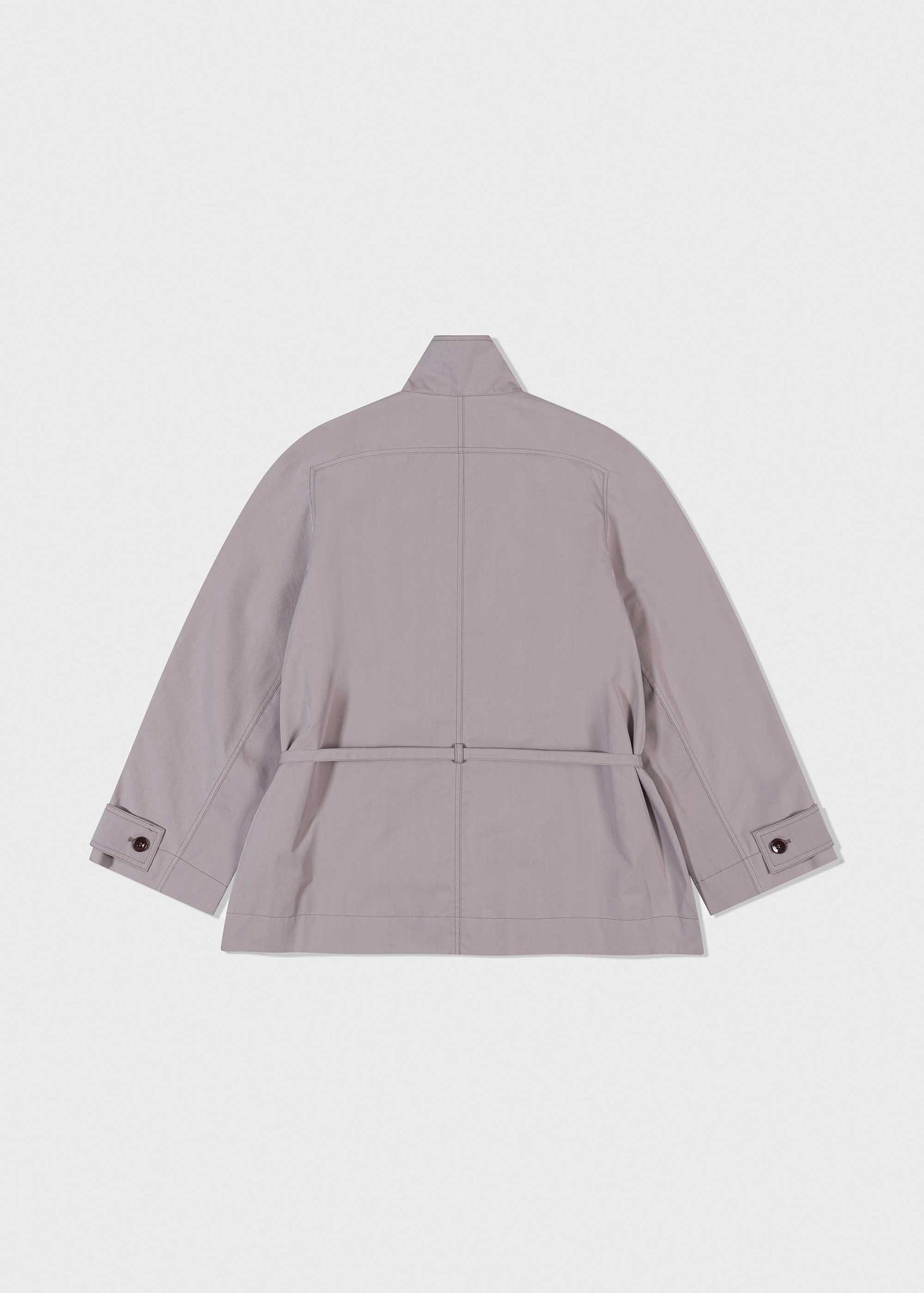 Light Purple Stand Collar Half Trench Coat