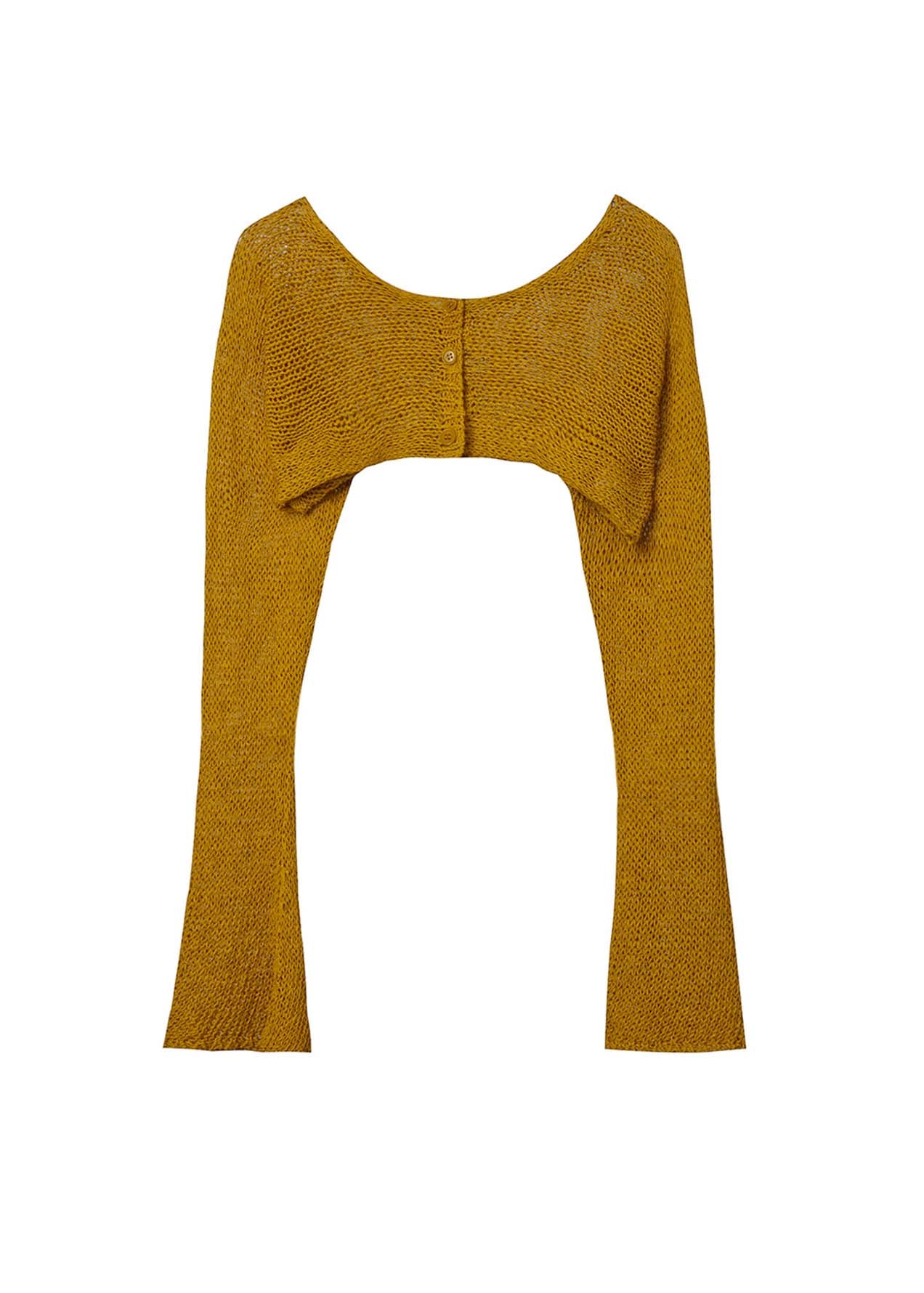 Yellow Cropped Cardigan - 157Moments