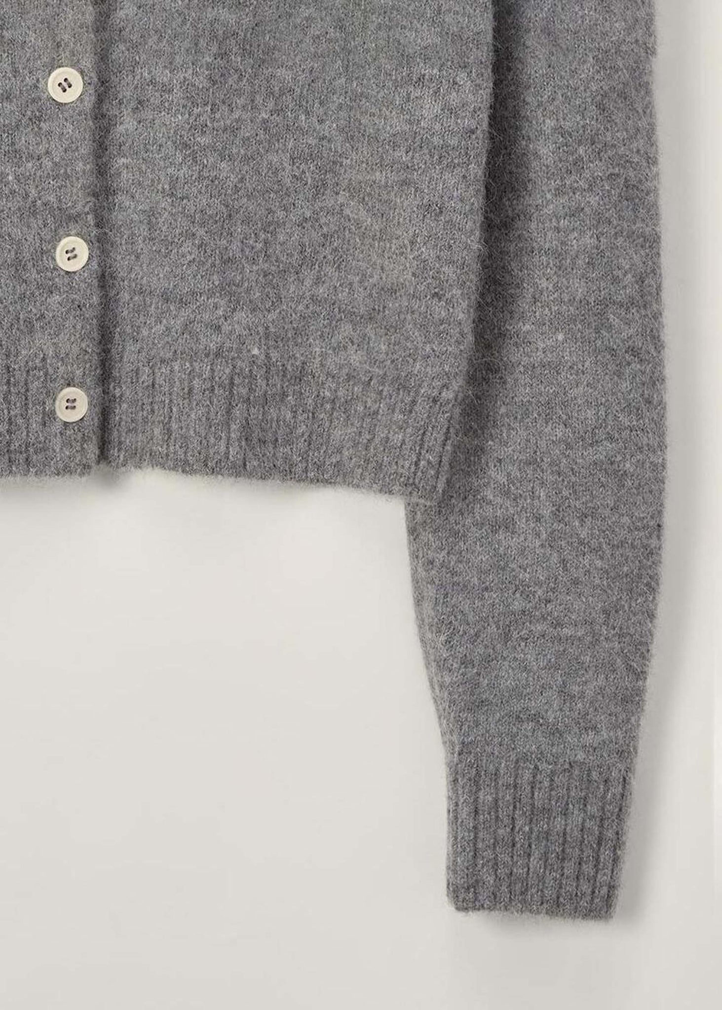 Grey Spread Collar Cardigan