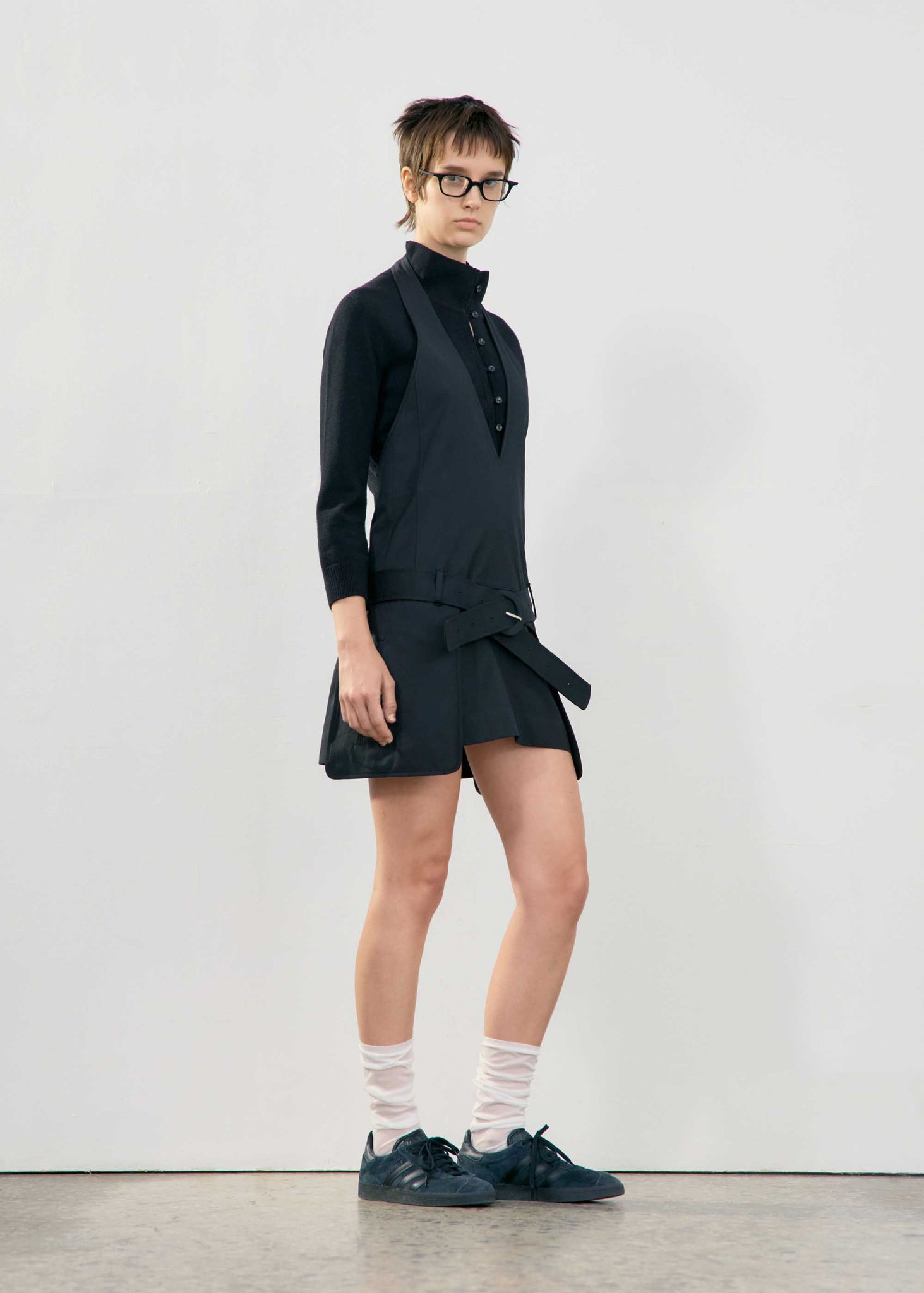Black Halter-Neck Pocket Mini Dress