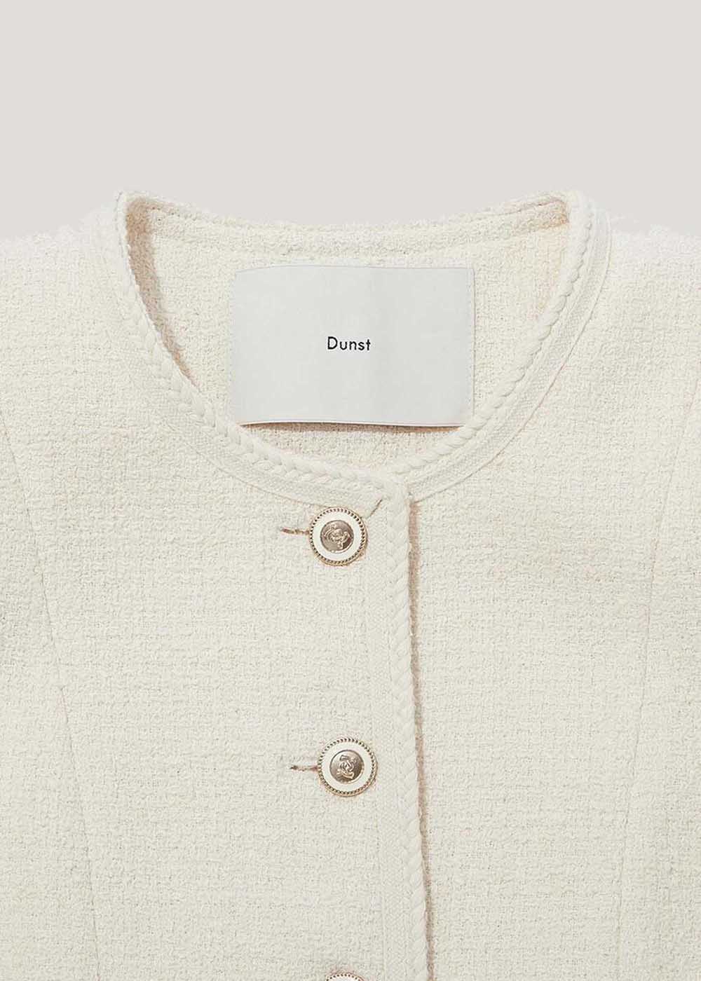 Beige Shortsleeve Tweed Jacket