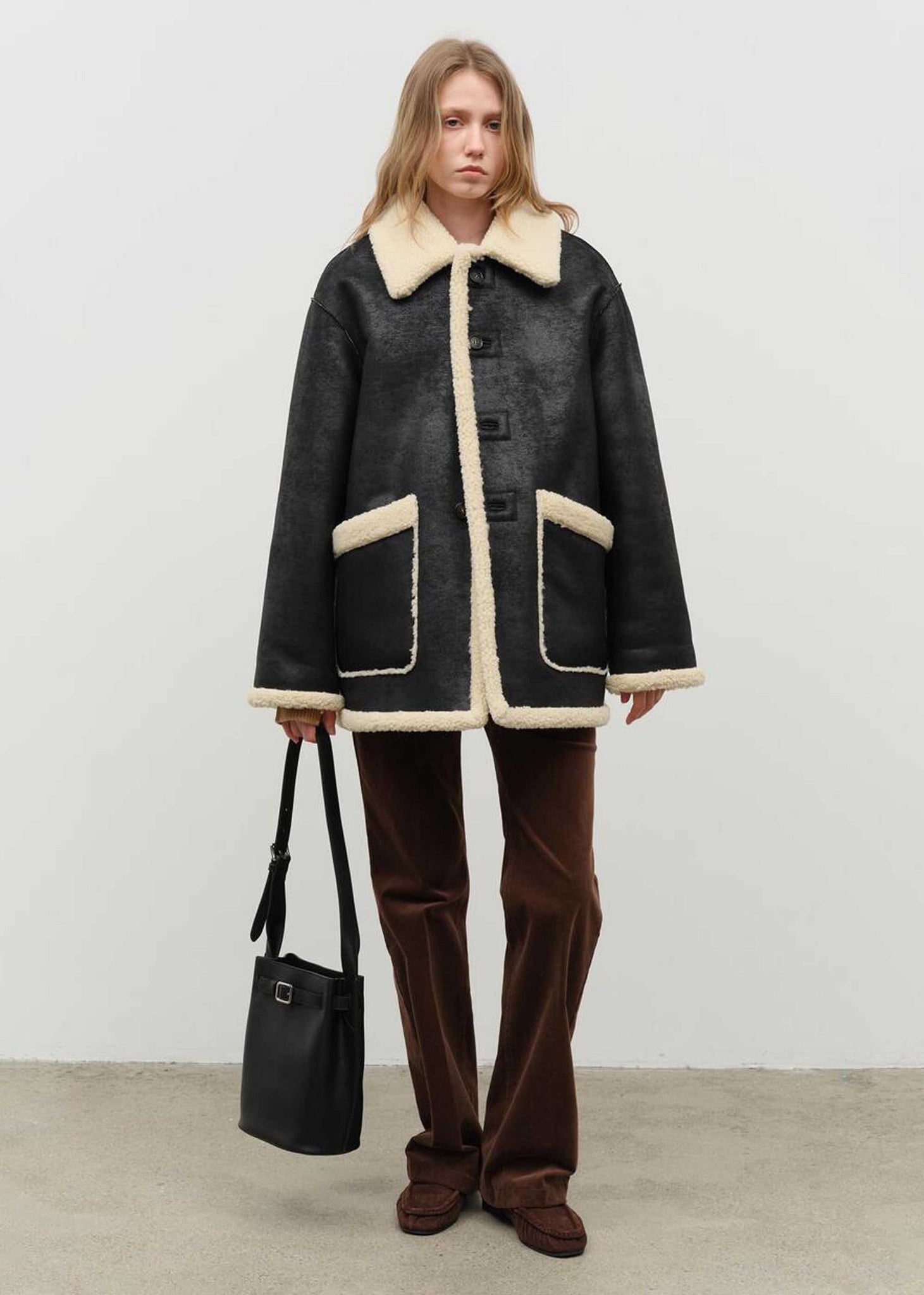 Black Reversible Shearling Jacket