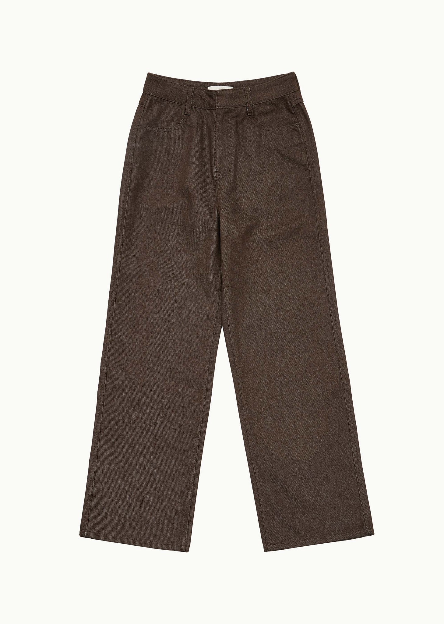 Brown Raw Denim Pants