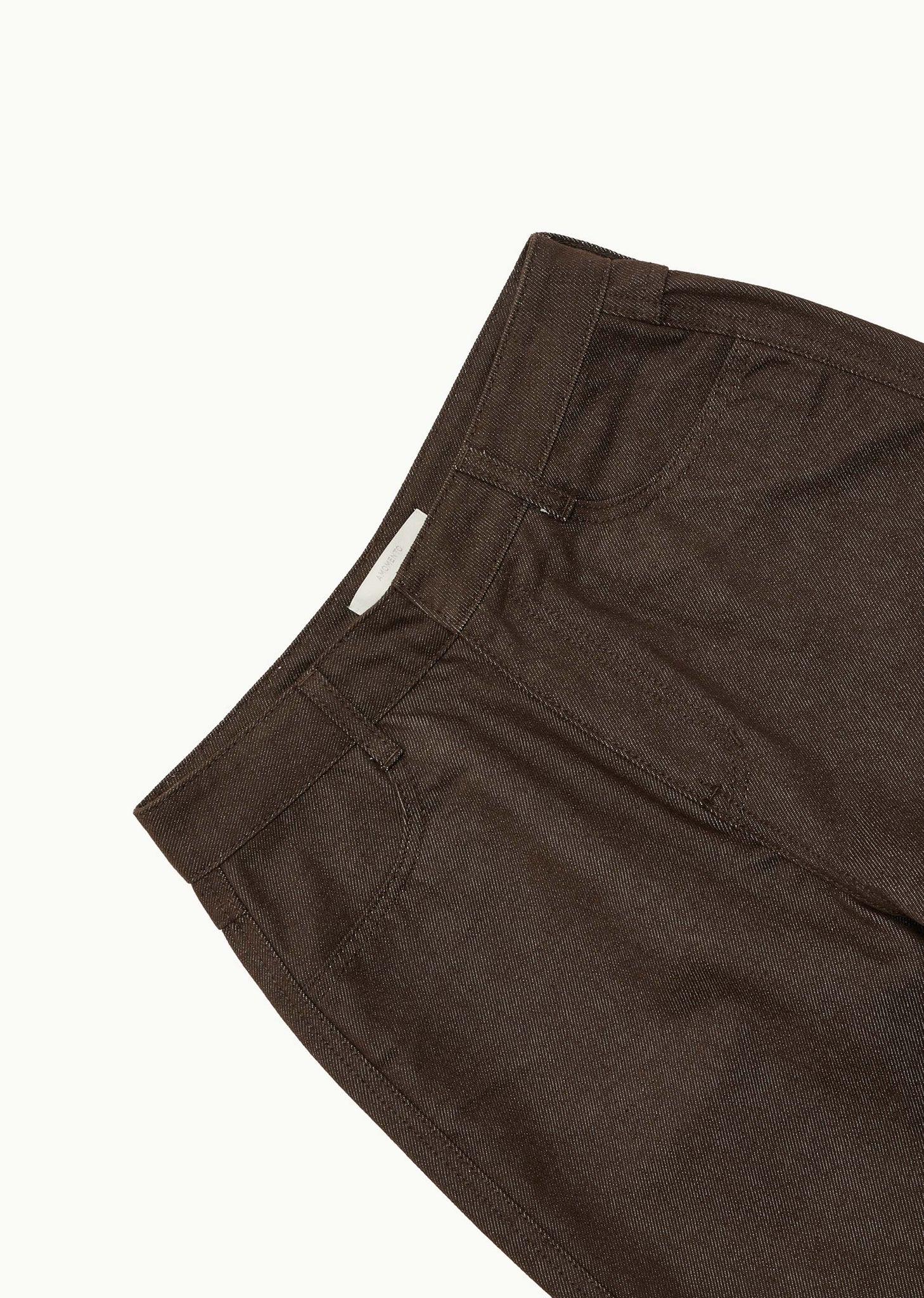 Brown Raw Denim Pants