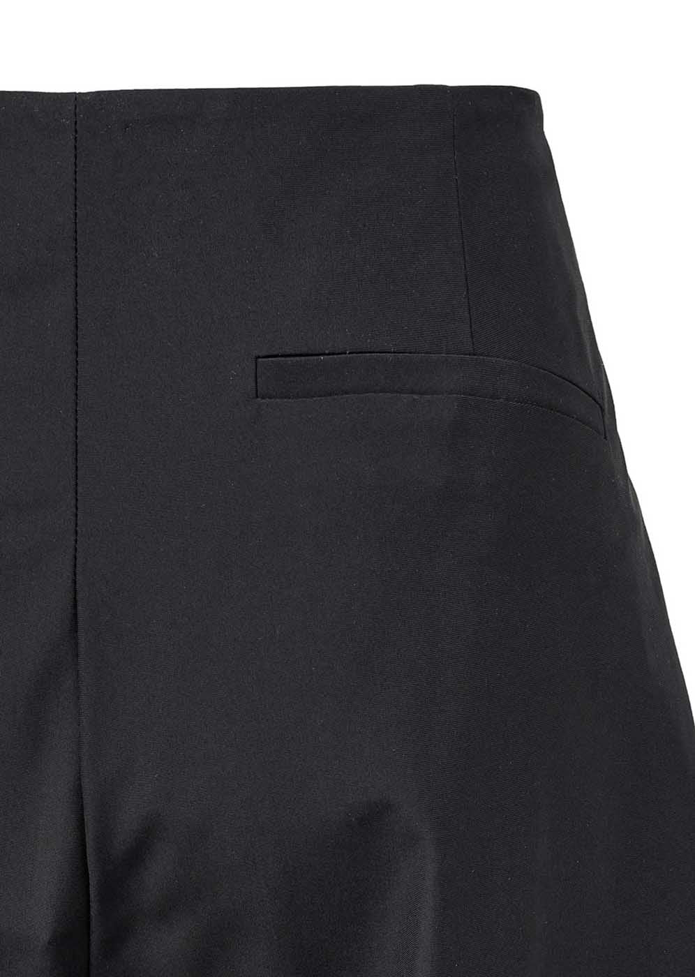 Black Curved Silhouette Pants