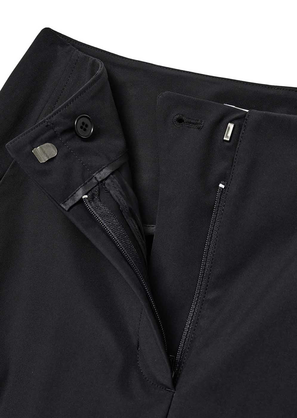 Black Curved Silhouette Pants