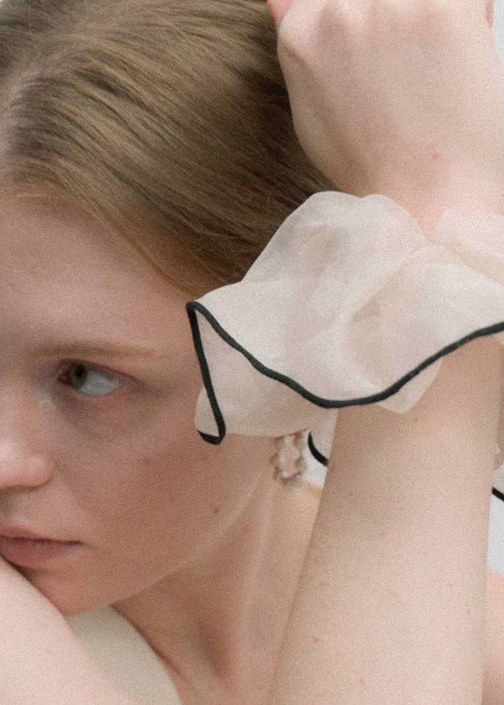 Beige Silk Hair Tie