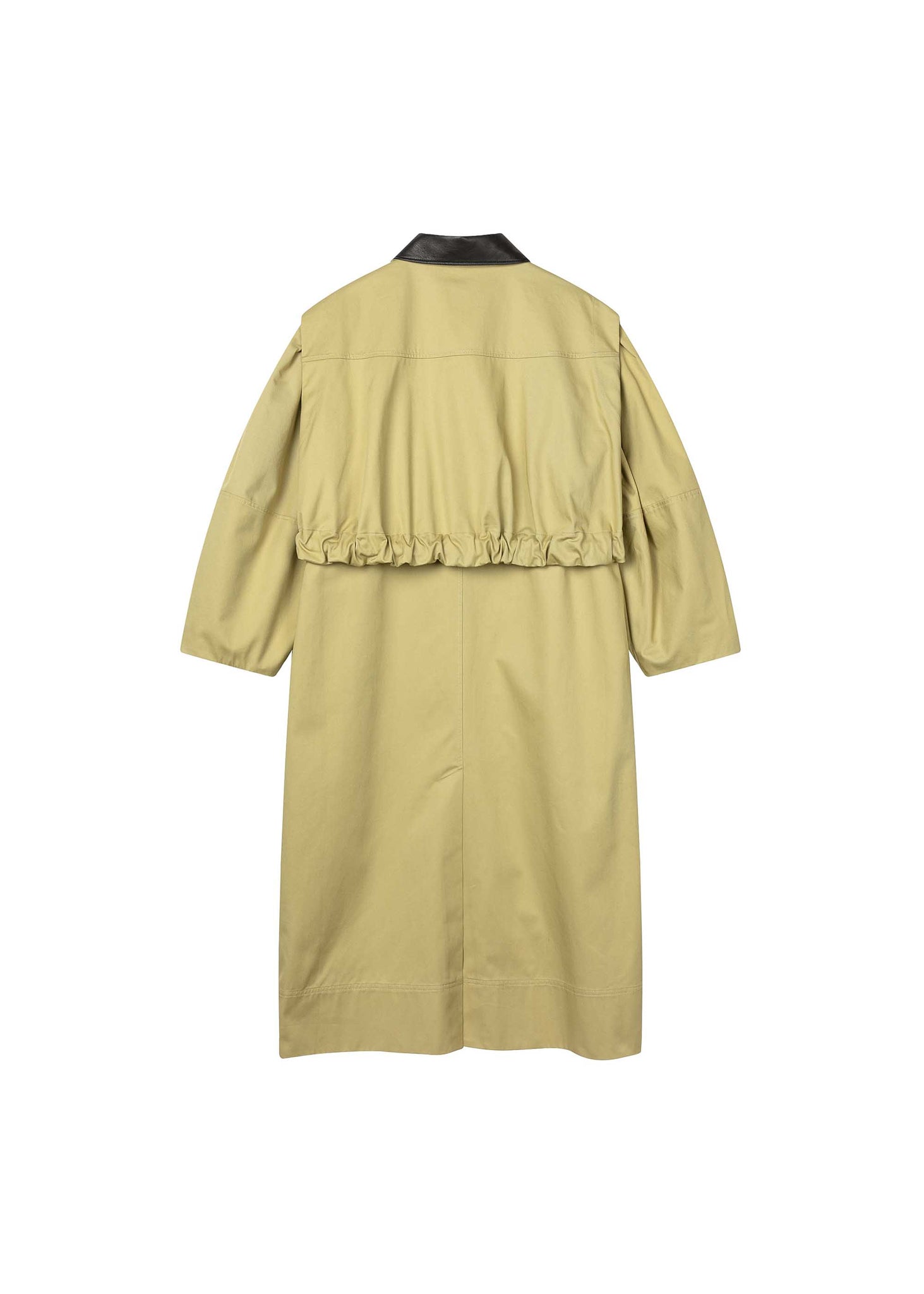 Tan Ruched Trench Coat