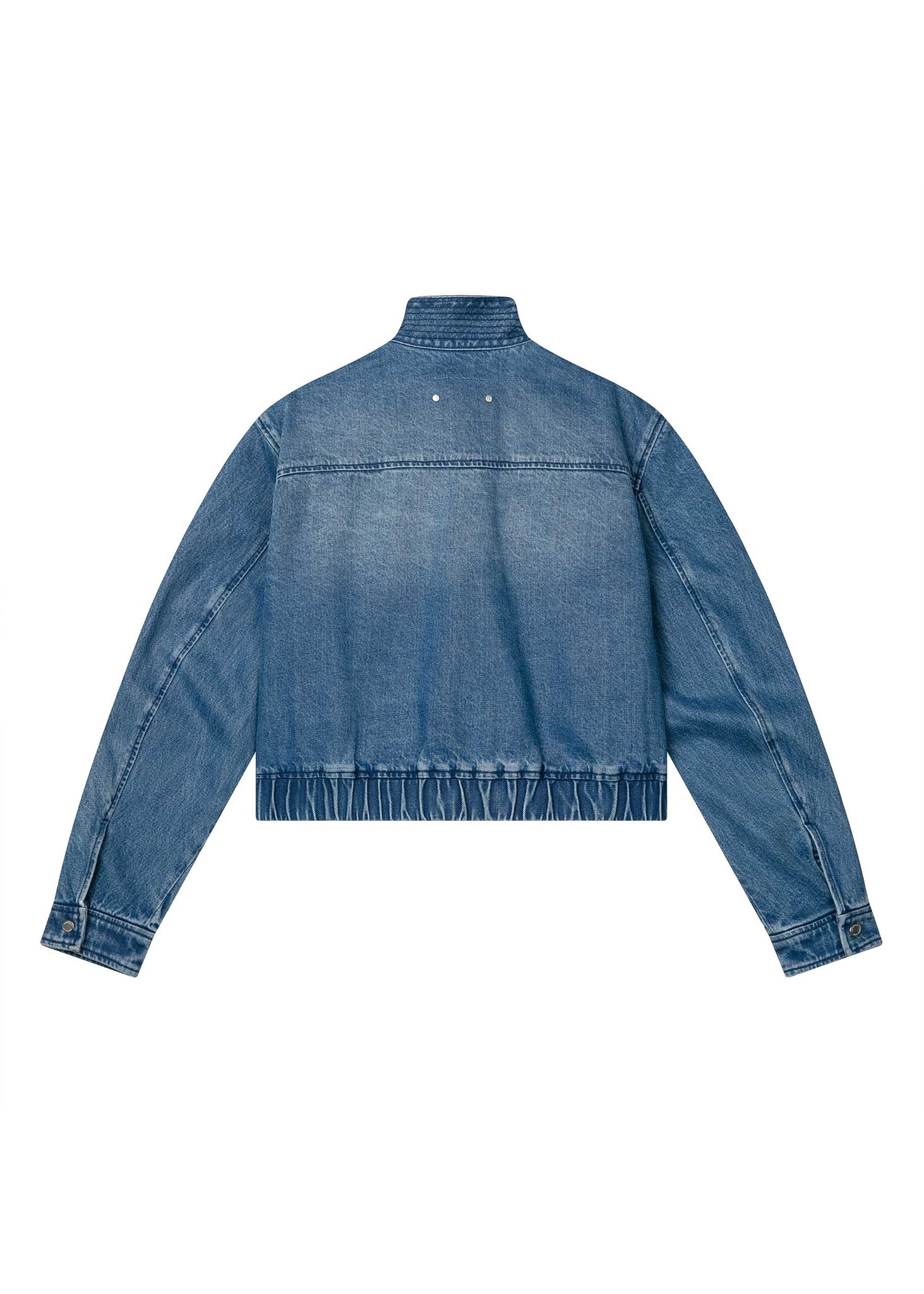 Blue Cropped Pocket Denim Jacket