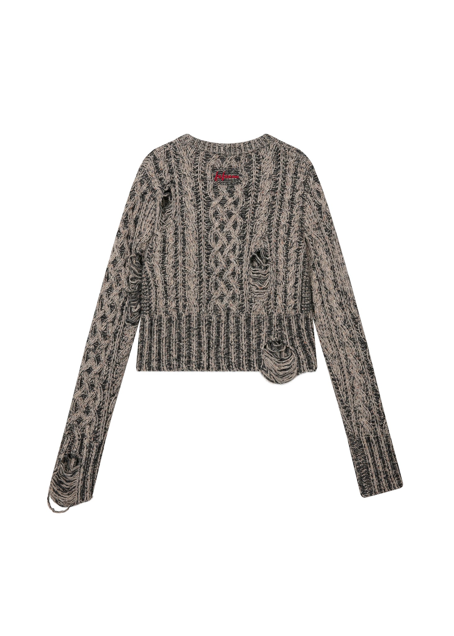 Grey Distressed Knit Sweater